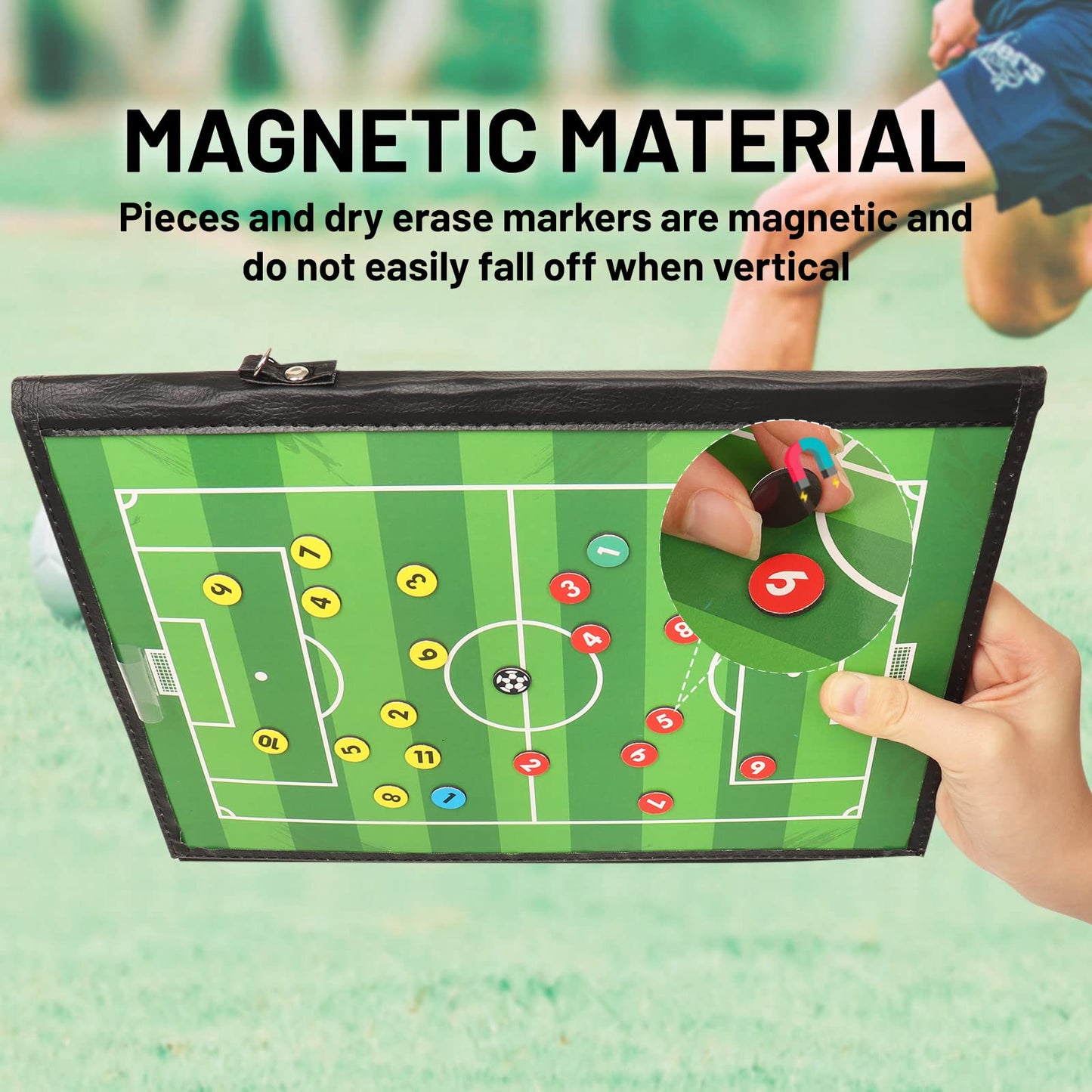 HIGHRAZON Soccer Coaching Board, Magnetic Soccer Clipboard for Coaches, Foldable Board with Dry Erase Marker