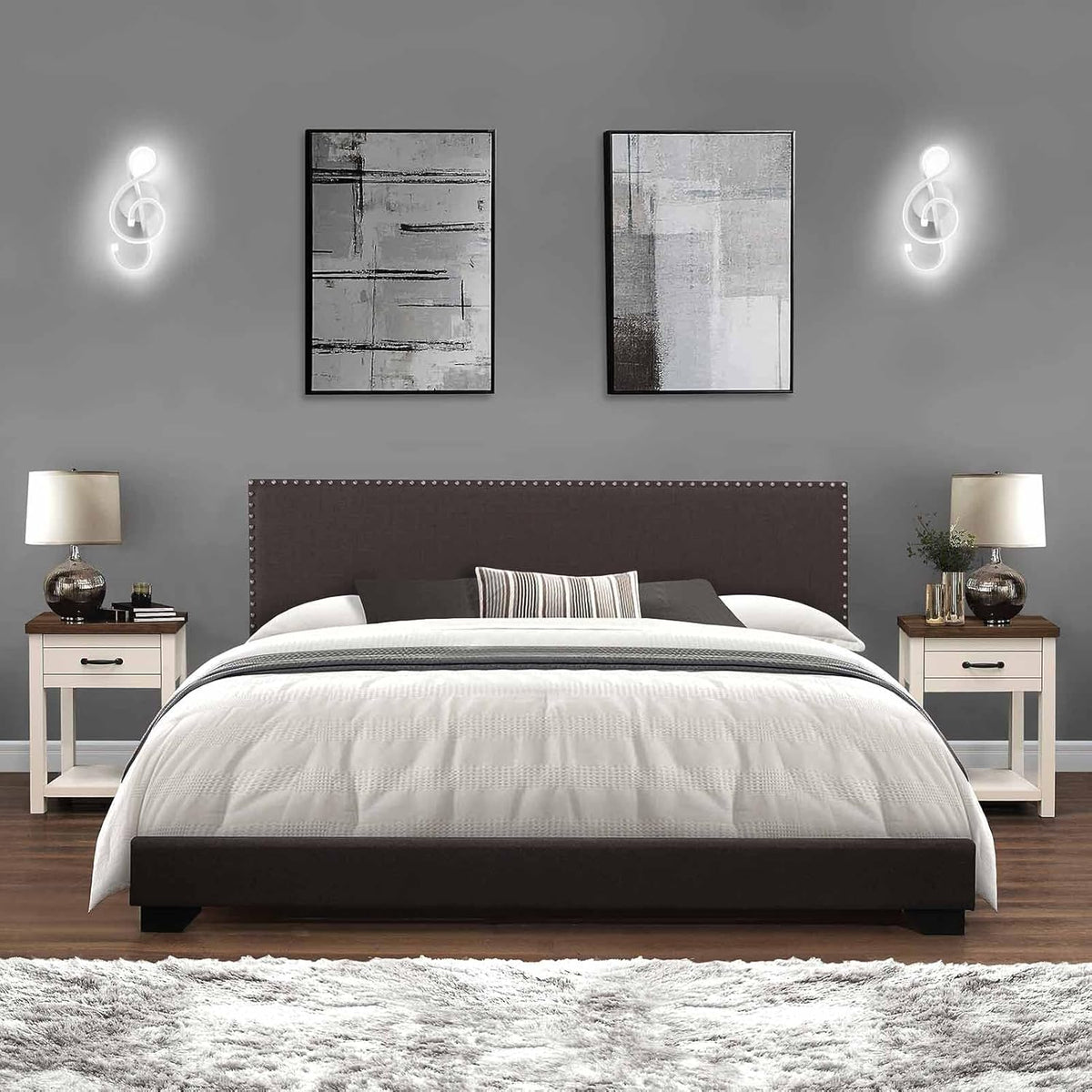 XEYOU 22W Modern Wall Sconce Lighting Indoor LED Creative Wall Light Fixture Music Symbol Art Decoration Wall Lamp for Living Room Bedroom Stair Corridor, White 6000K