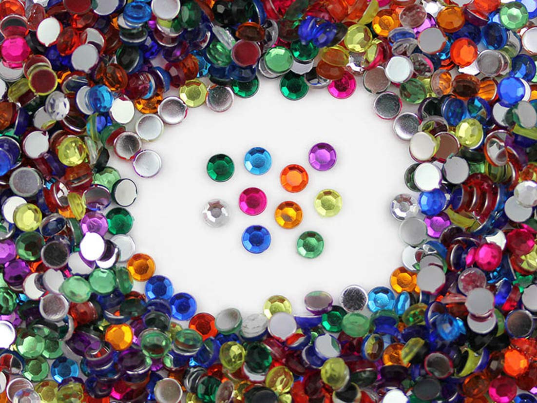 400PCS SS40 8mm Assorted Flat Back Acrylic Rhinestones Plastic Gems for Jewelry Making, Face Painting Cosplay Costume Embelishments