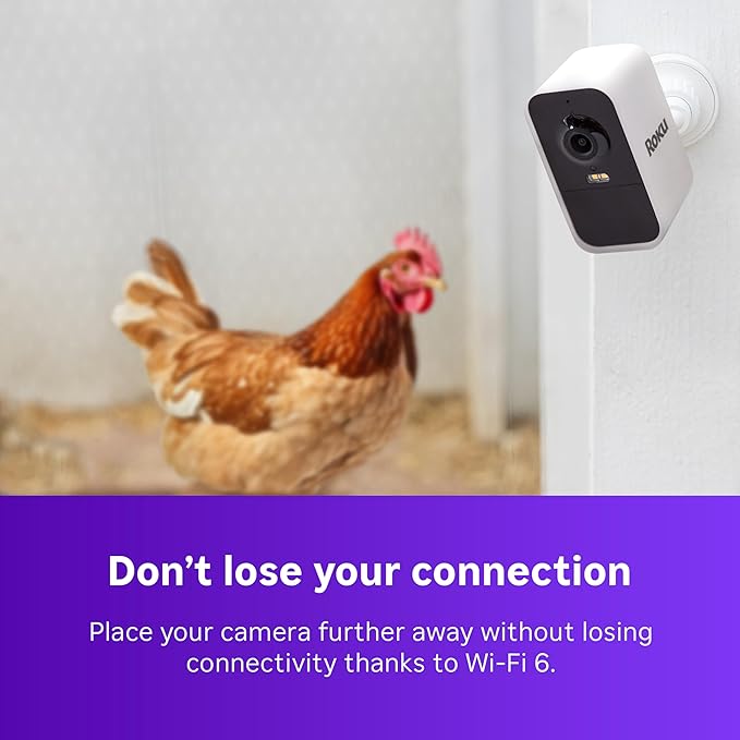 Roku Battery Camera for Home Security - New 2025 Weather-Resistant Indoor & Outdoor Wireless Camera & Pet Monitor with 1080p HD & Two-Way Audio - Rechargeable, Motion Detection & Wi-Fi (Pack of 4)