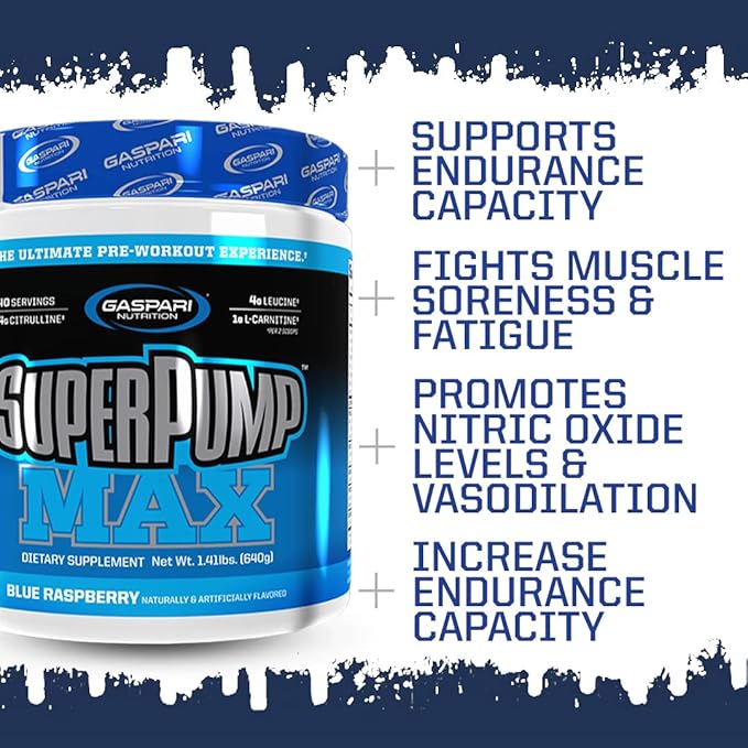 Gaspari Nutrition SuperPump MAX , The Ultimate Pre Workout Powder, Sustained Energy Preworkout, Nitric Oxide Booster, Muscle Growth, Recovery & Replenishes Electrolytes (40 Serving, Pink Lemonade)
