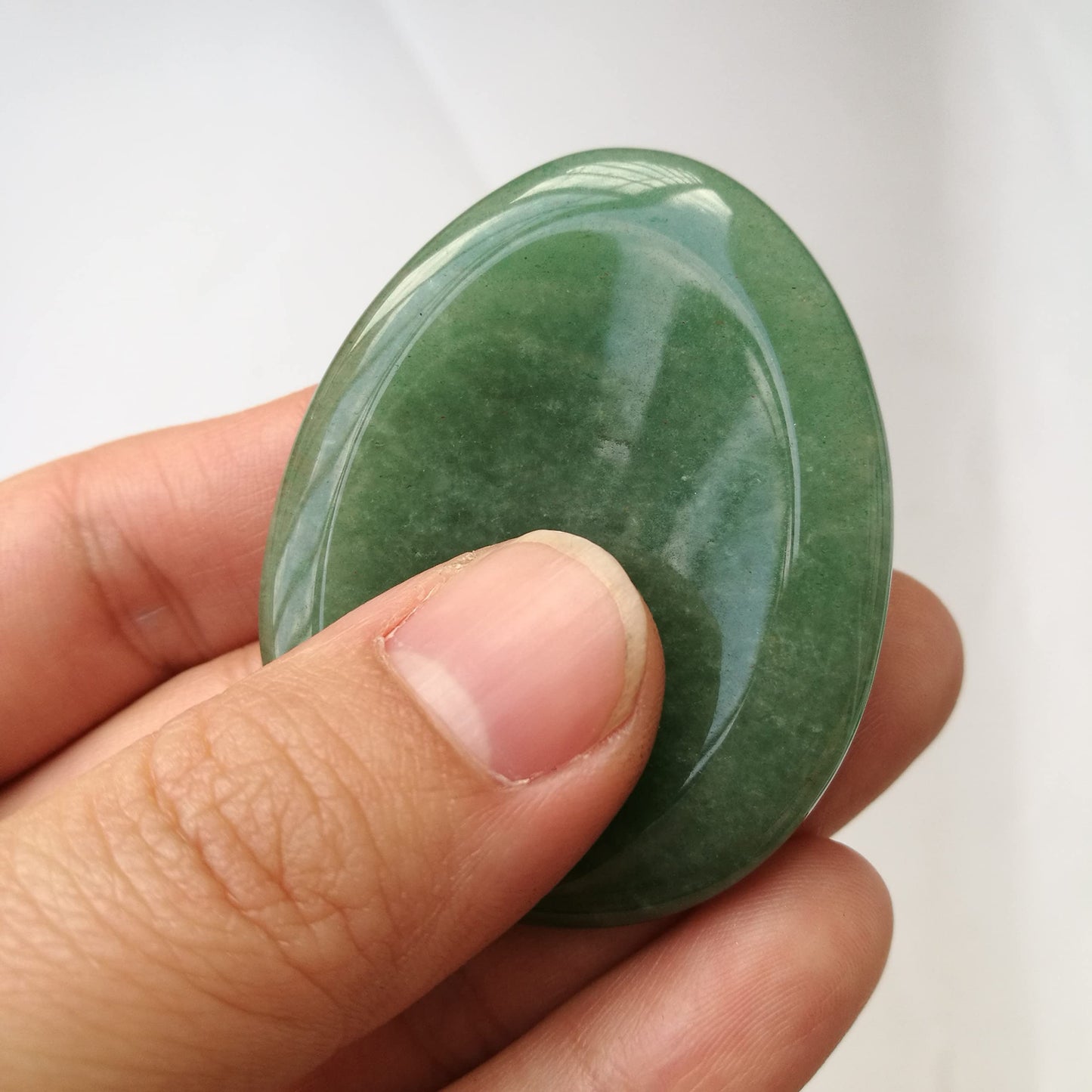 Bacatgem Natural Green Aventurine Water Drop Chakra Thumb Worry Stone,Stress Relax Healing Reiki Crystal Pocket Palm Stones