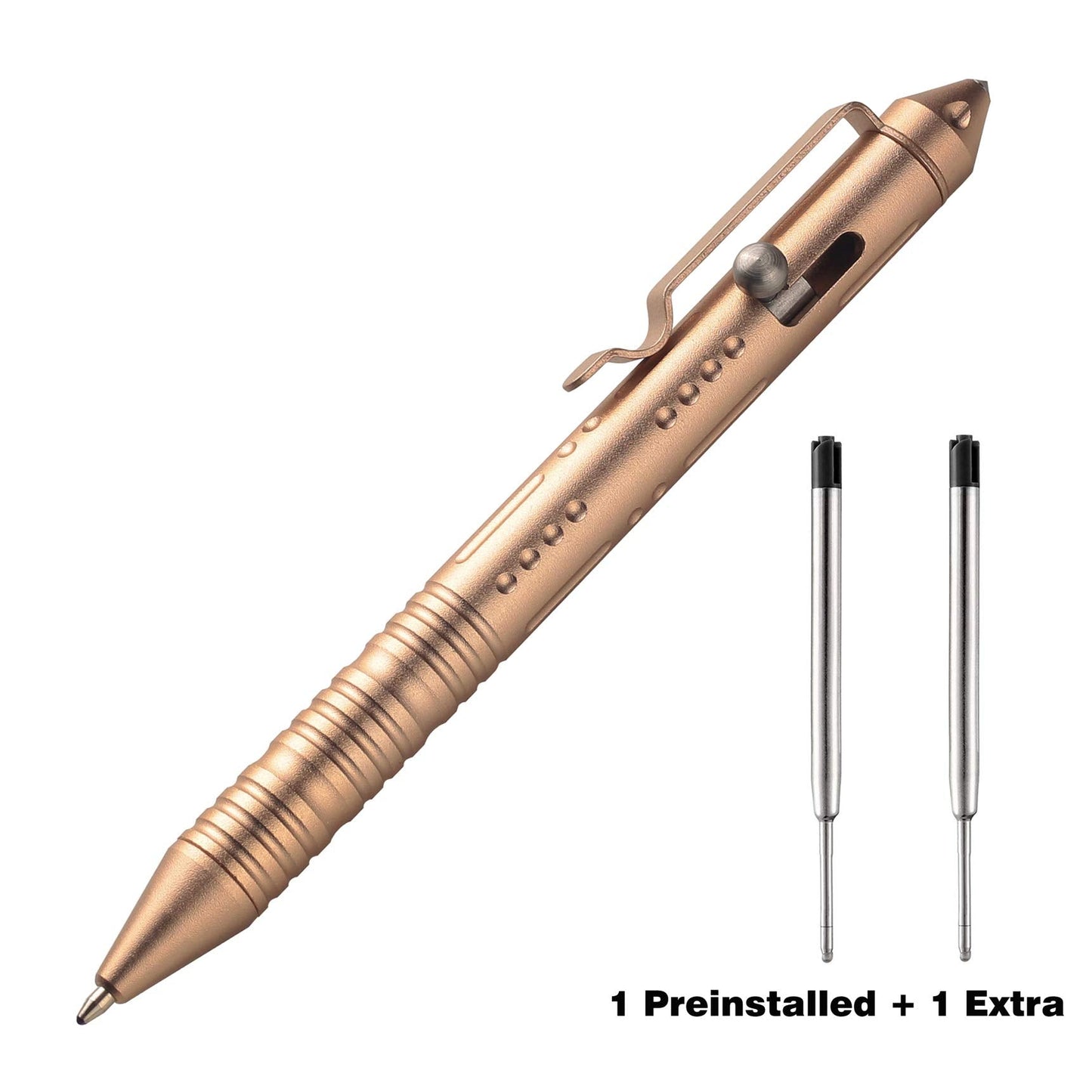 SMOOTHERPRO Bolt Action Pen with Tungsten Side 3 Colors for EDC Pocket Color Rose Gold(TP158)