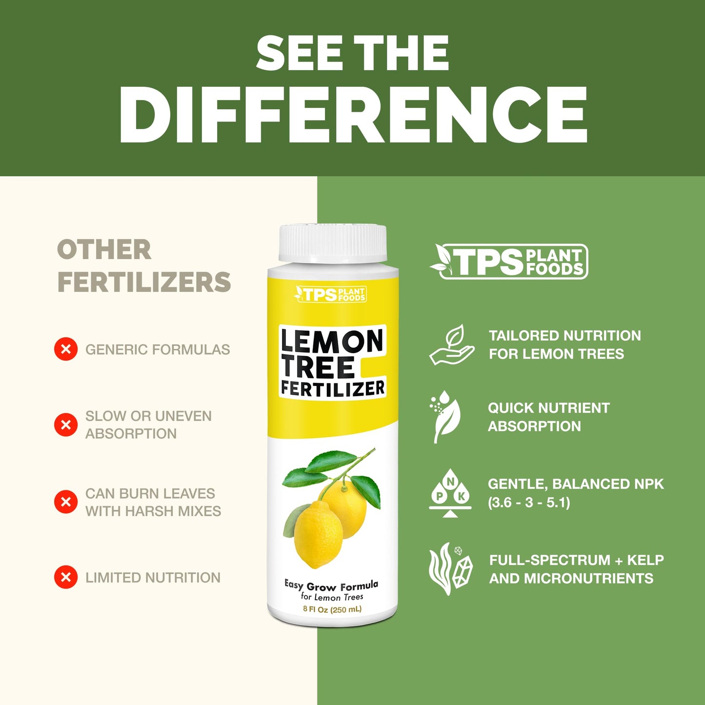 Lemon Tree Fertilizer – Liquid Plant Food for More Fruit, Better Flowering & Stronger Root Development, 8 oz