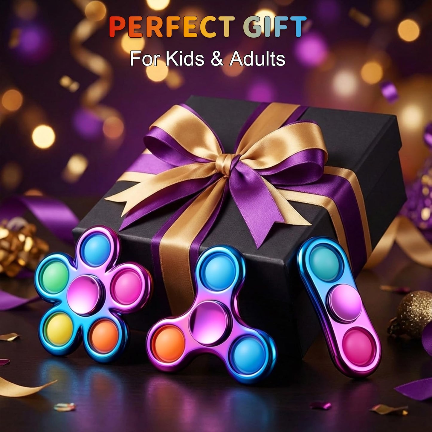 Figrol Fidget Toys 3 Pack,Pop Fidget Spinner for Kids & Adults Relieves Stress and Calm Down,Sensory Toys for Kids with Autism ADHD Toy