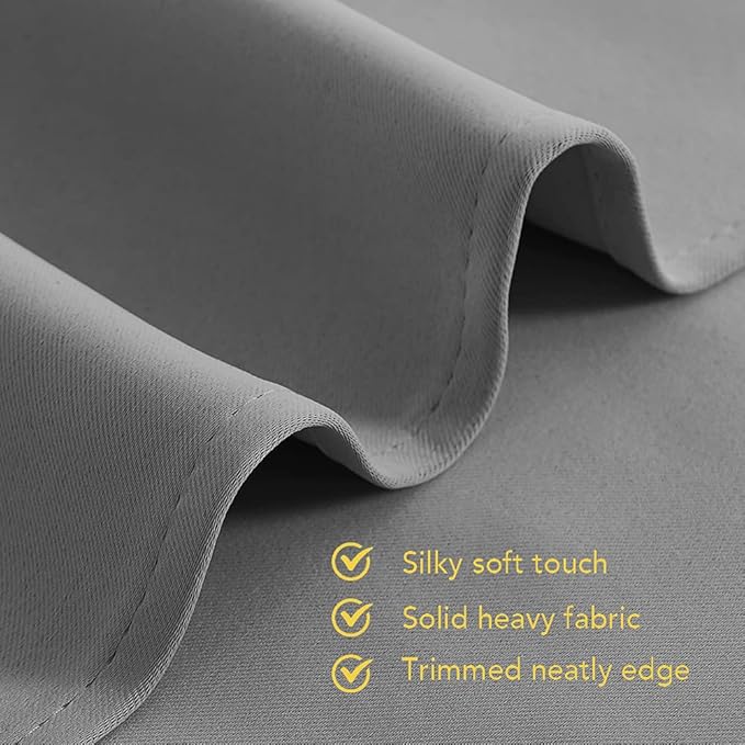 NICETOWN Silver Grey Blackout Curtain Panels for Bedroom, Thermal Insulated Grommet Top Blackout Draperies and Drapes for Basement (2 Panels, W70 x L95-inch)