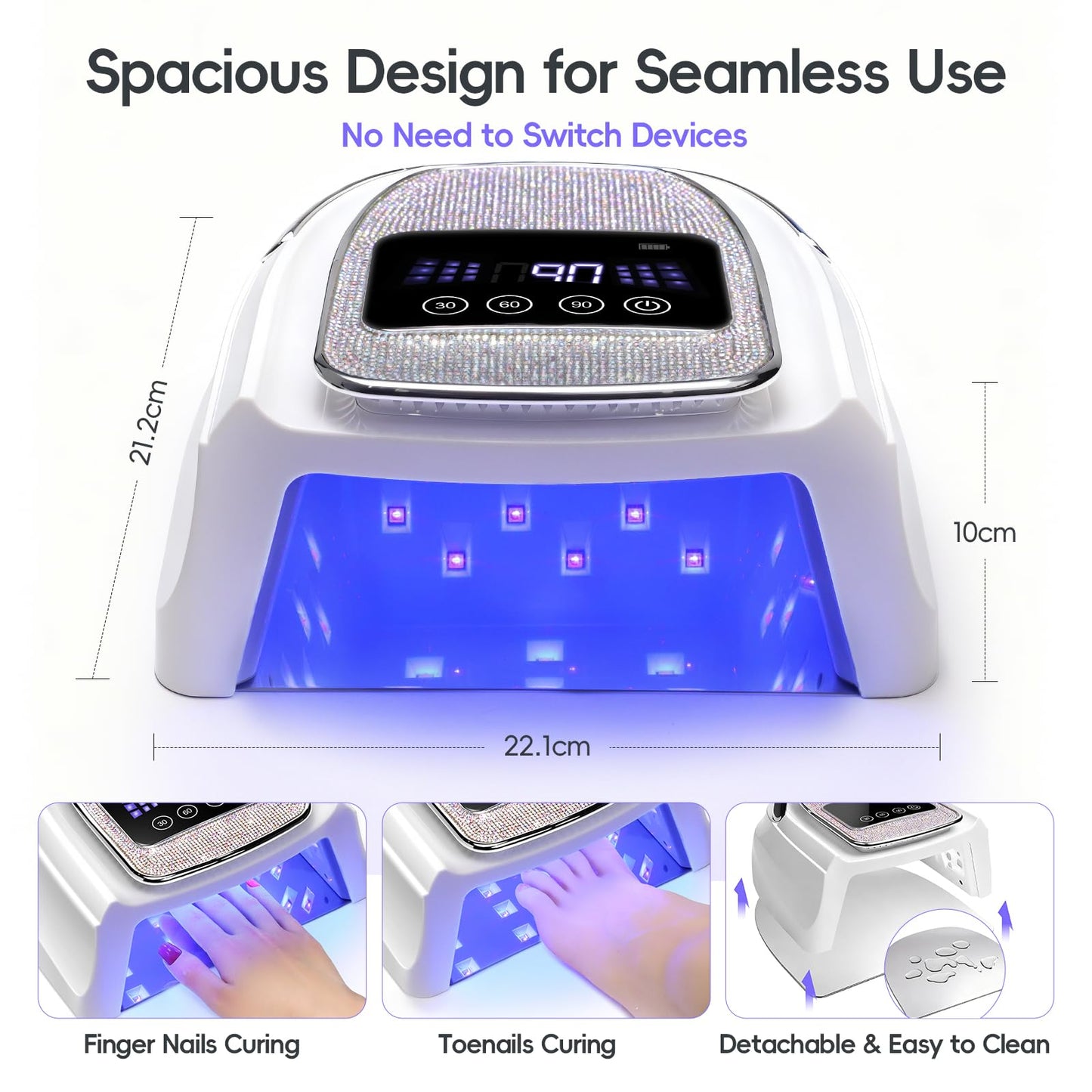 COSCELIA U V Nail Lamp Cordless Rechargeable U V Light for Gel Nails Prossional Automatic Sensor 3 Timer Quick Drying Glitter Nail Dryer Gifts for Women