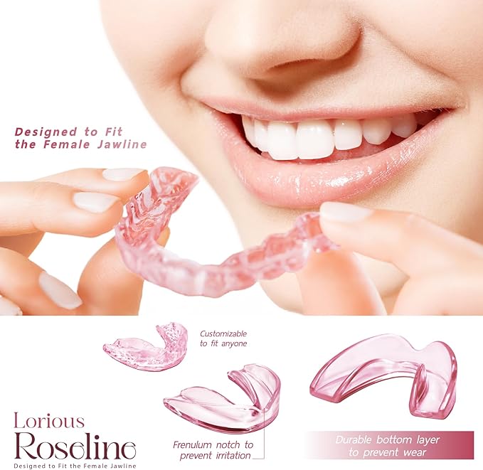 Moldable Mouth Guard for Teeth Grinding and Clenching – 6-Pack Dental Guards in 2 Sizes (4 Regular + 2 Small) – Comfortable Night Guard for Women