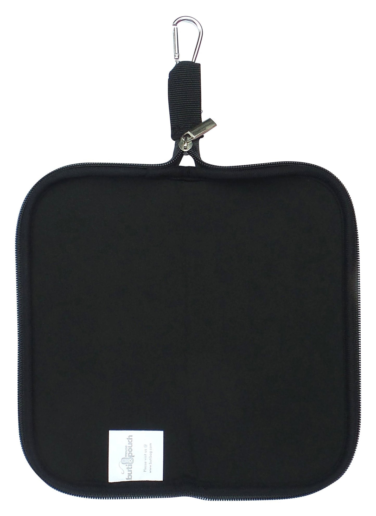 Travel Mouse Case Electronics Organizer Convertible Bag | Laptop Cord Cable Accessory Pouch with Extra Rolled Up Travel Mouse Pad | Pouch Unzips Flat Into Mouse Pad (Solid Black)