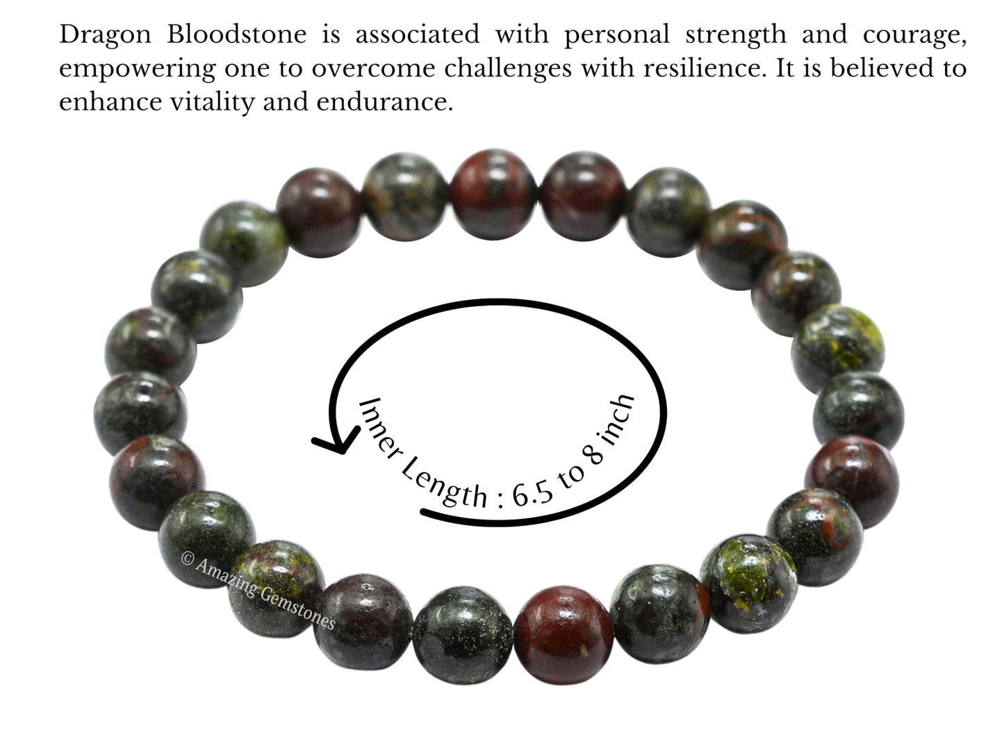 Amazing Gemstone Crystal Bracelet for Women Men's Gifts - Protection Healing Crystal Bracelet - 8mm Gemstone Beaded Stretchable Bracelet Pulseras Para Hombres Mujer Stocking Stuffers Mothers Day Gift (Dragon Bloodstone)