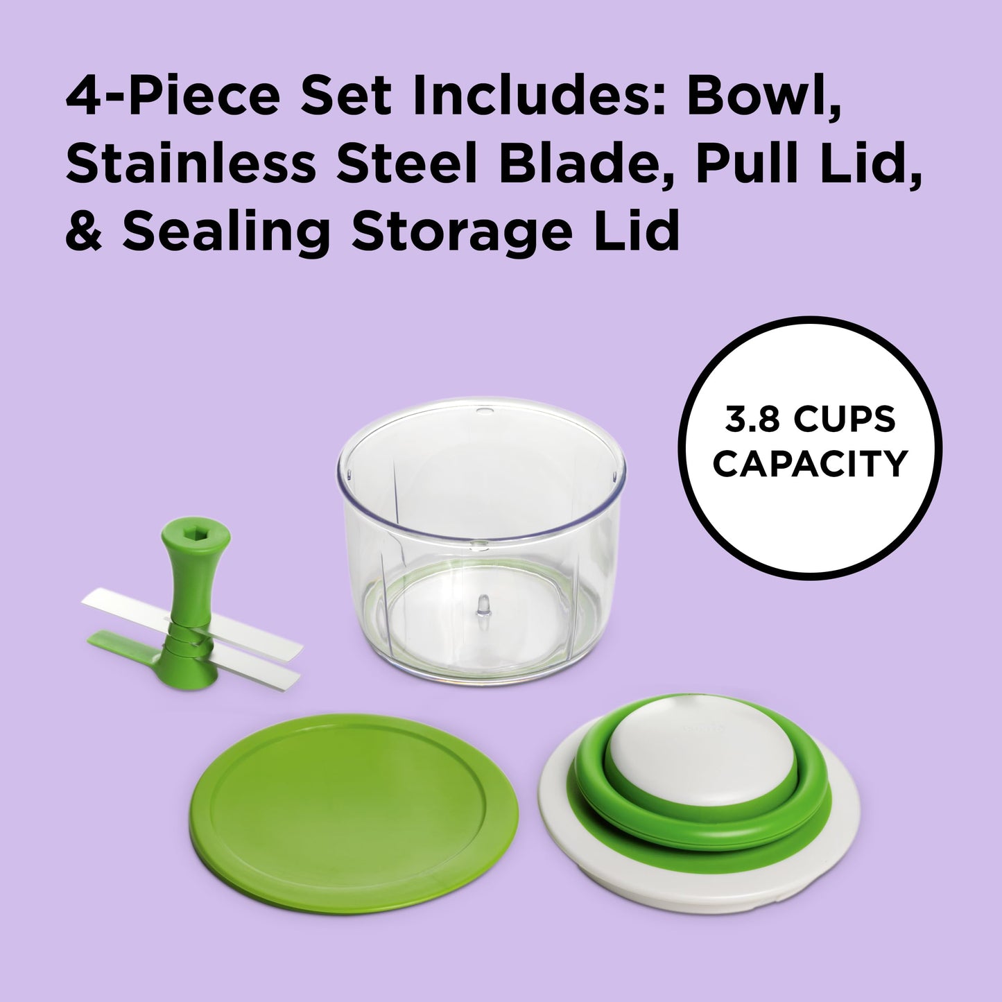 Chef'n VeggiChop Hand-Powered Food Chopper (Arugula), 5.5" x 5.5" x 5"