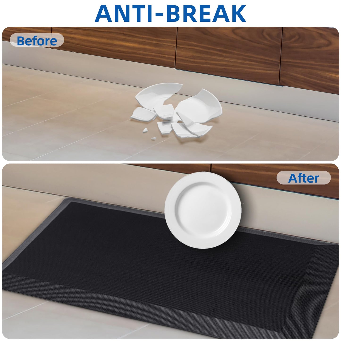 Anti Fatigue Kitchen Mats for Floor, 9/10 Extra Thick Cushioned Standing Desk Mat, Comfort Memory Foam Ergonomic Kitchen Rugs and Mats Non-Slip Waterproof for Office, Kitchen, Sink, 20" x 32"