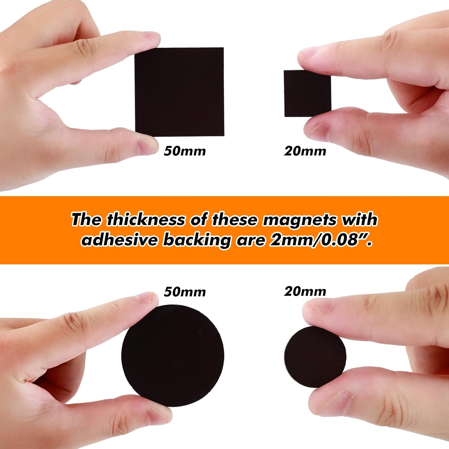Aertiavty Round Magnets with Adhesive Backing, 120 Pcs 2" Fridge Magnets, Adhesive Magnet Dots, 80 Mil Sticky Magnets for Whiteboard, Refrigerator, Crafts, Easy Peel and Stick