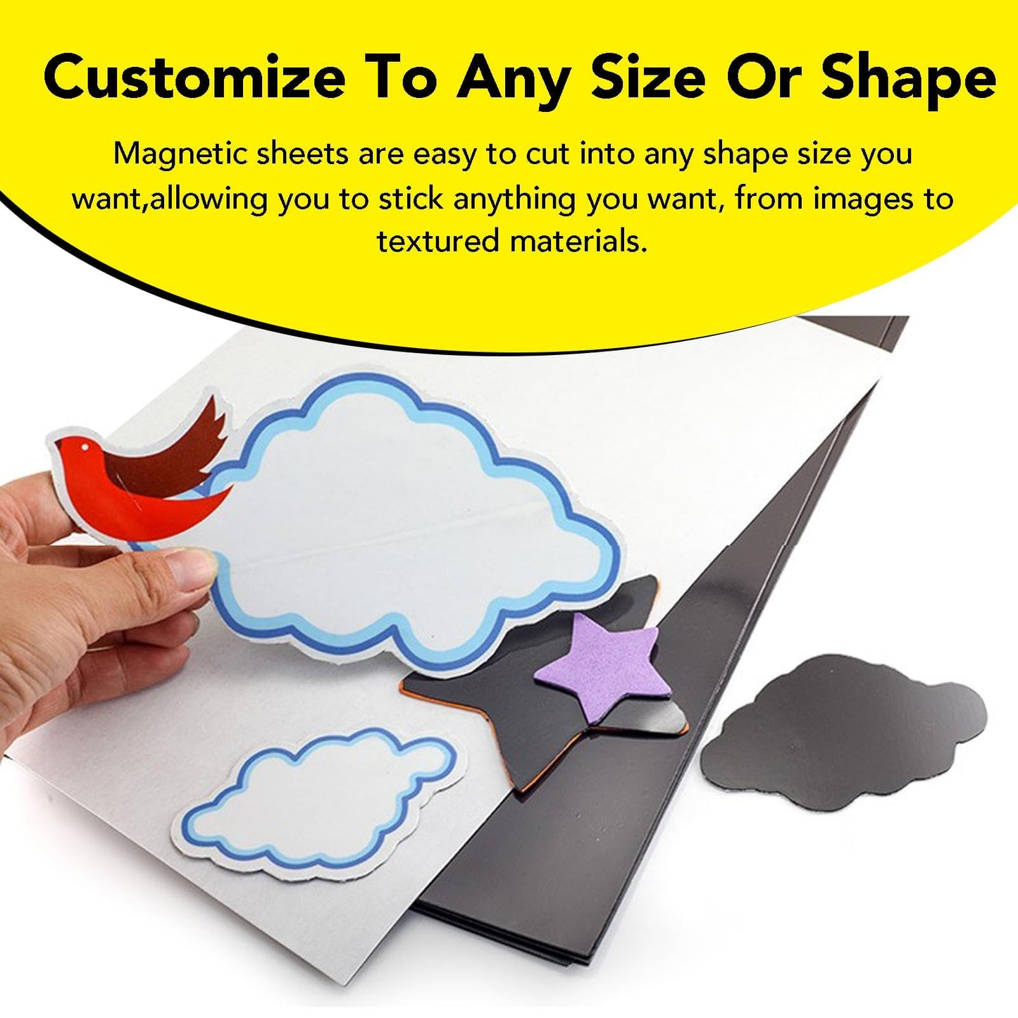 DIYMAG Magnetic Adhesive Sheets Photo Mat, 8" x 10" 12 Pack Flexible Magnets with Adhesive Backing for Crafts, Photos and Pattern Storage, Easy to Peel and Stick