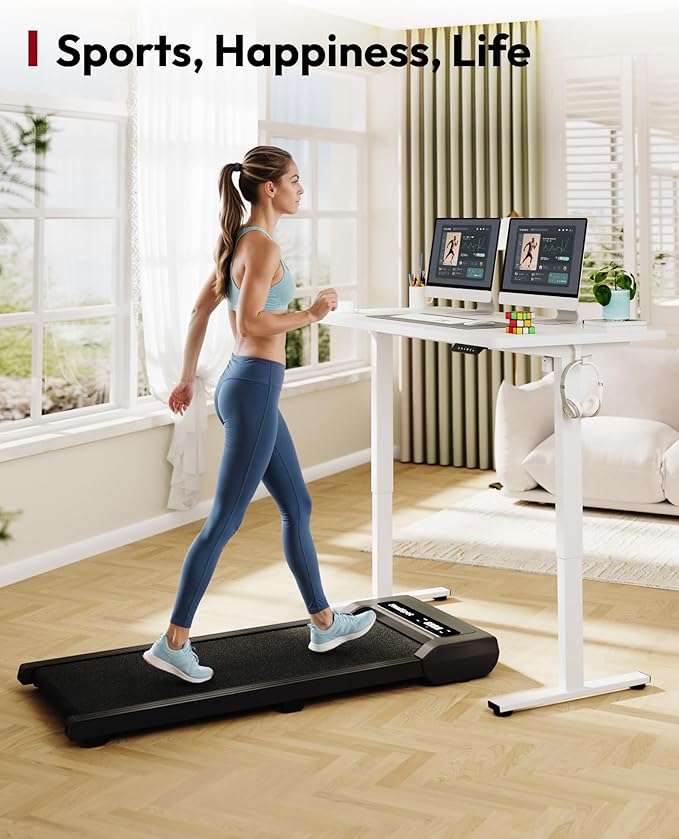 SANODESK Electric Standing Desk 60 x 24 Inches Whole-Piece Desktop Height Adjustable Stand Up Desk w/6-Button Controller Ergonomic Computer Desk for Home Office, White Frame + White Tabletop