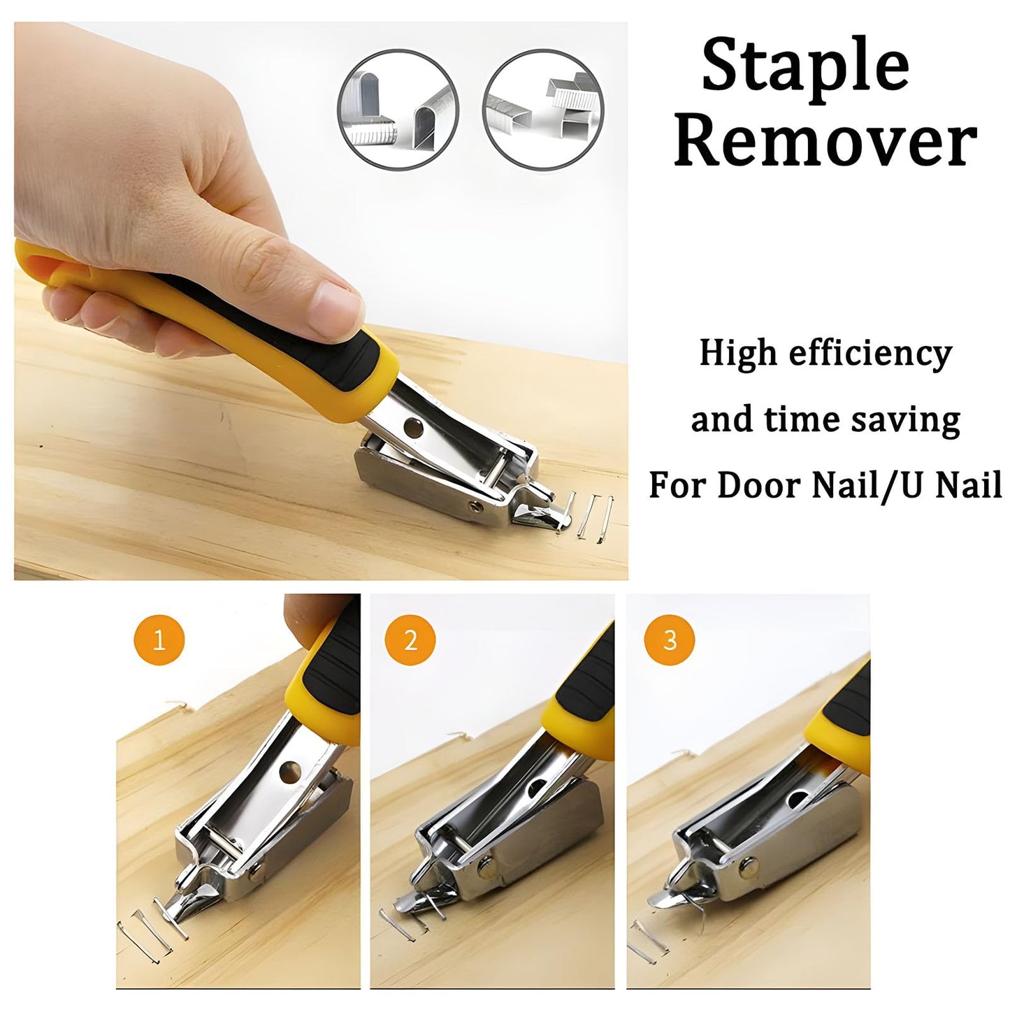 Tayfeim 4Pcs Upholstery Staple Remover Nail Puller Nail Remover Tool Set with End Cutting Pliers Tack Puller Staple Puller Tool for Carpet Furniture Wooden Photo Frame Floor,Zipper Package