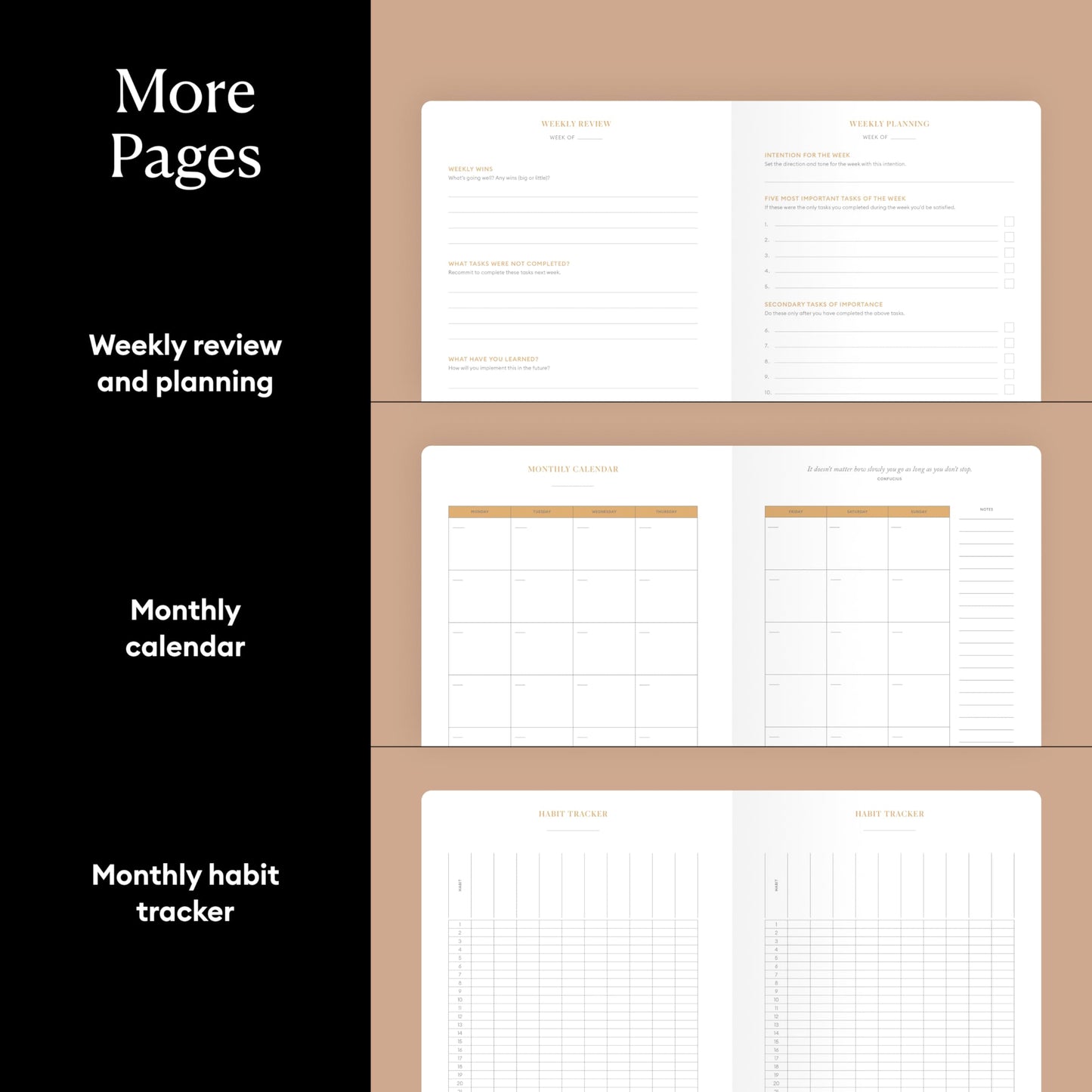 Intelligent Change 3-Month Productivity Planner 2025, Productivity Tools for Time Management & Mindfulness, Daily Planner To Do List, A5 Undated Quarterly Planner (Black)