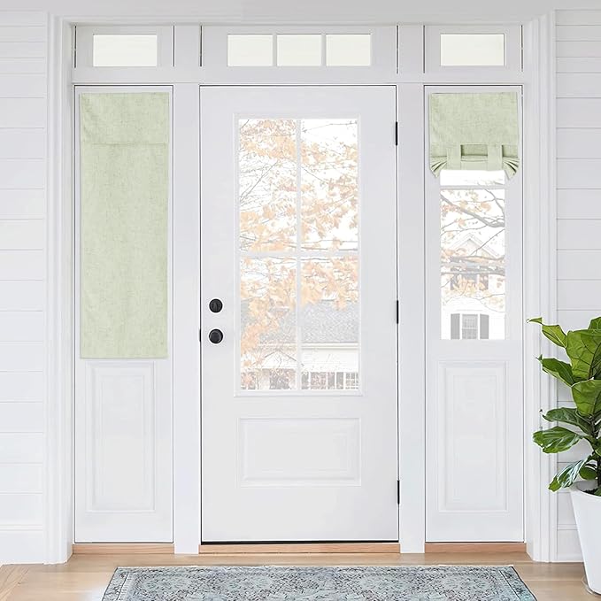 RYB HOME Classroom Door Window Cover, 100% Blackout Shades for Classroom Windows and Doors Cover Lockdown Shades Blocks Views, W 8 x L 36 inch, Light Sage, 1 Panel