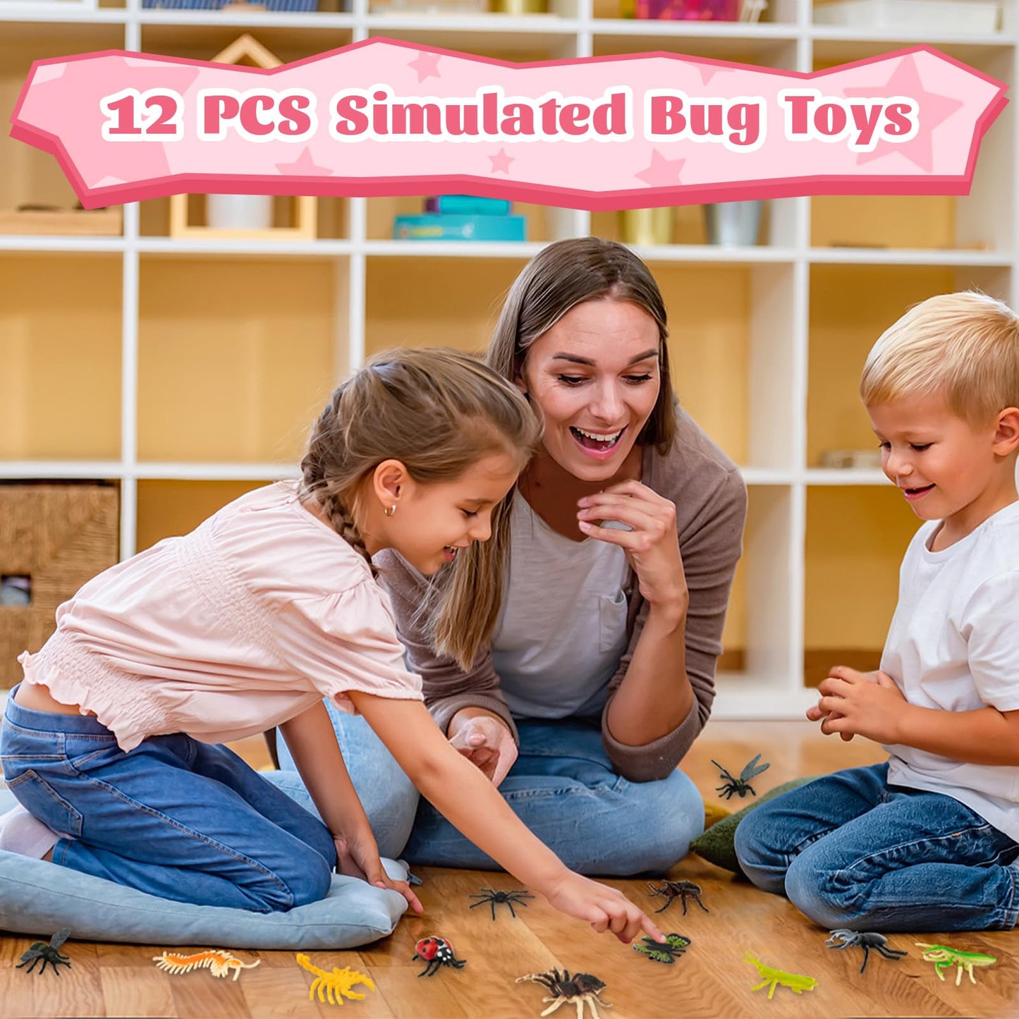 Funsland Bug Catcher Kit for Kids - 17 PCS Outdoor Explorer Kit Insect Catching Toys Nature Adventure Set for Boys 3 4 5 6 7 8 Year Old (Pink)