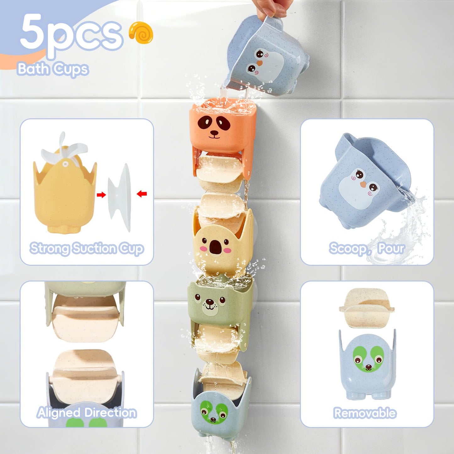 14PCS Bath Toys & 17PCS Toddler Bath Toys