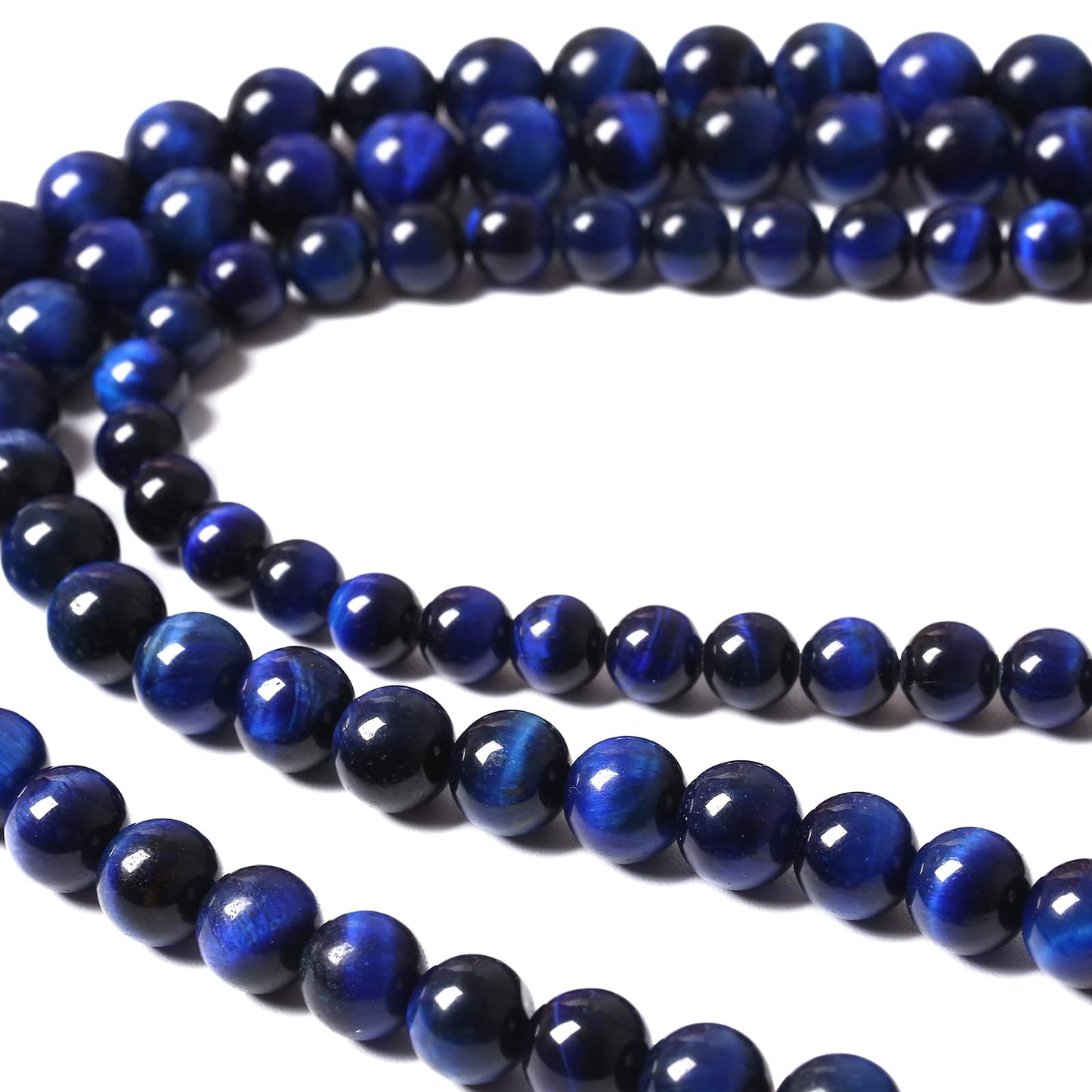 45PCS 8MM AAA Blue Tiger Eye Stone Beads Natural Gemstone Bead Crystal Healing Energy Jewelry Making DIY 15 inches (Blue Tiger Eye, 8MM)