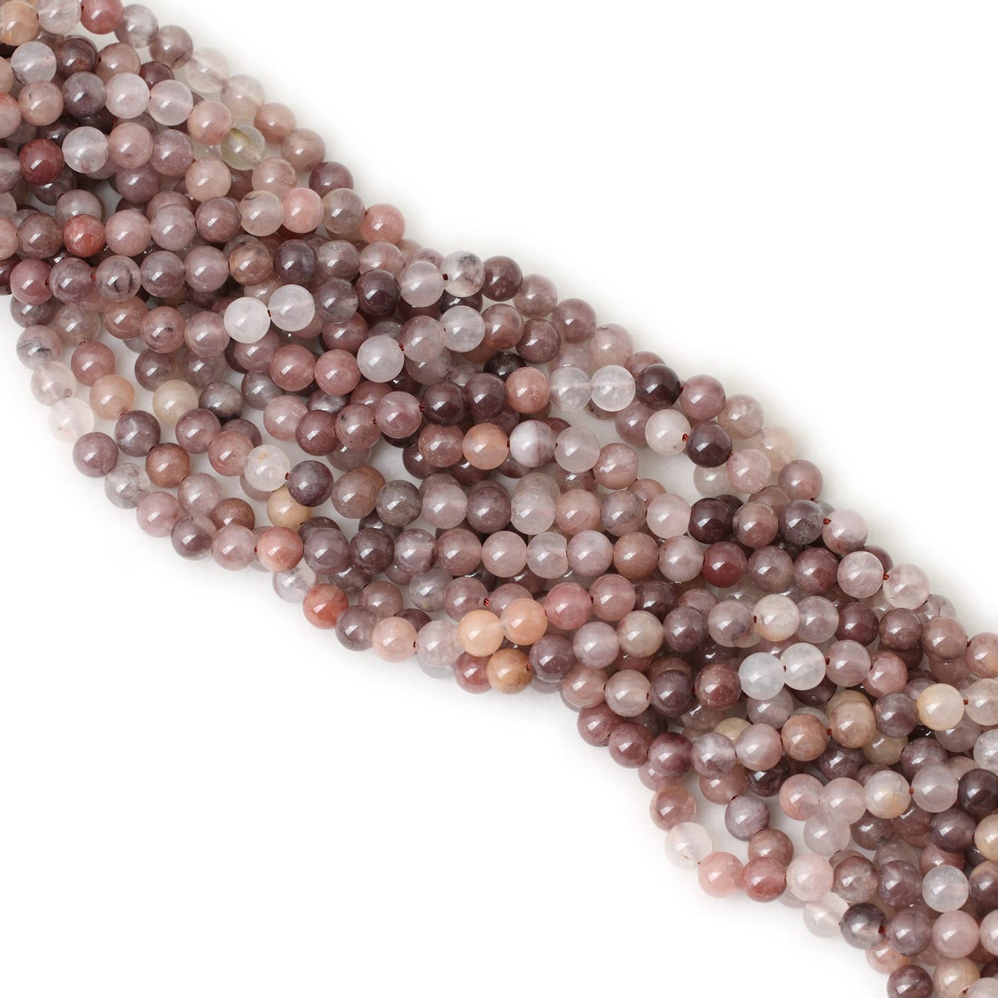 CHEAVIAN 60PCS 6mm Natural Pruple Berry Quartzite Crystal Round Loose Beads for Jewelry Making 1 Strand 15"