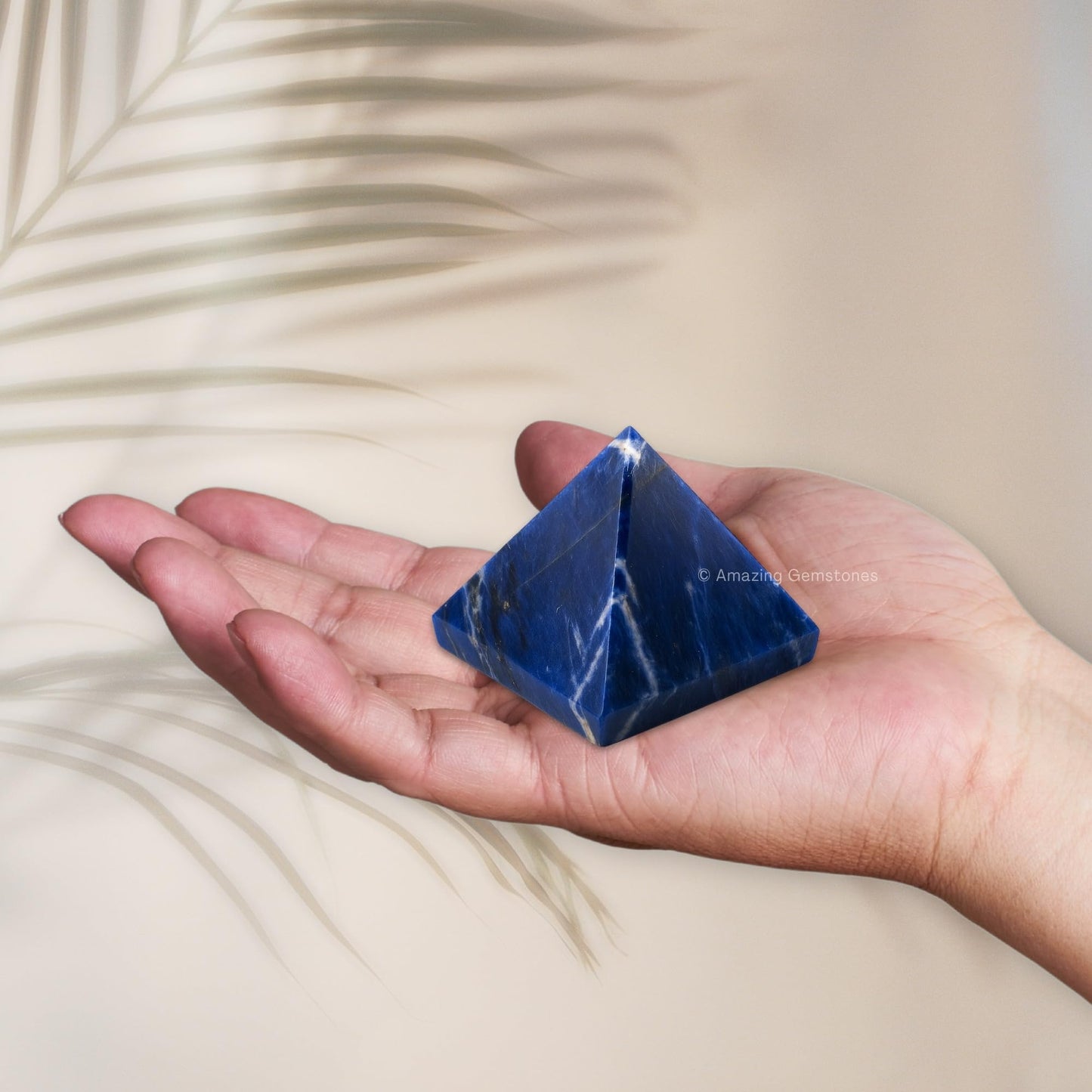 Amazing Gemstone Sodalite Pyramid Crystal Healing Stones - 1.5" Great Pyramid Figurine of Natural Stone Pyramid for Meditation, Reiki, Chakra Balancing and Crystal Pyramids Grid
