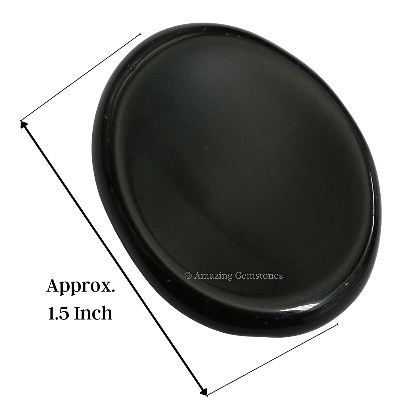 Amazing Gemstone Black Obsidian Worry Stone, Healing Crystals - Piedra Crystal Fidget for Gift, Meditation, Calming, Relaxation, Stress Relief