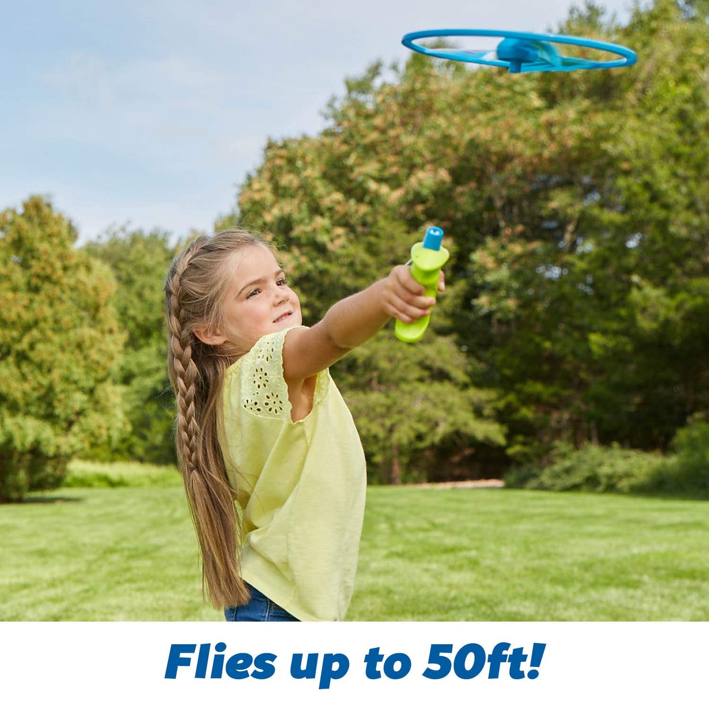 Kidoozie Rip Cord Flying Disc - STEM Toy for Kids 5+ - Flies 50+ Feet!