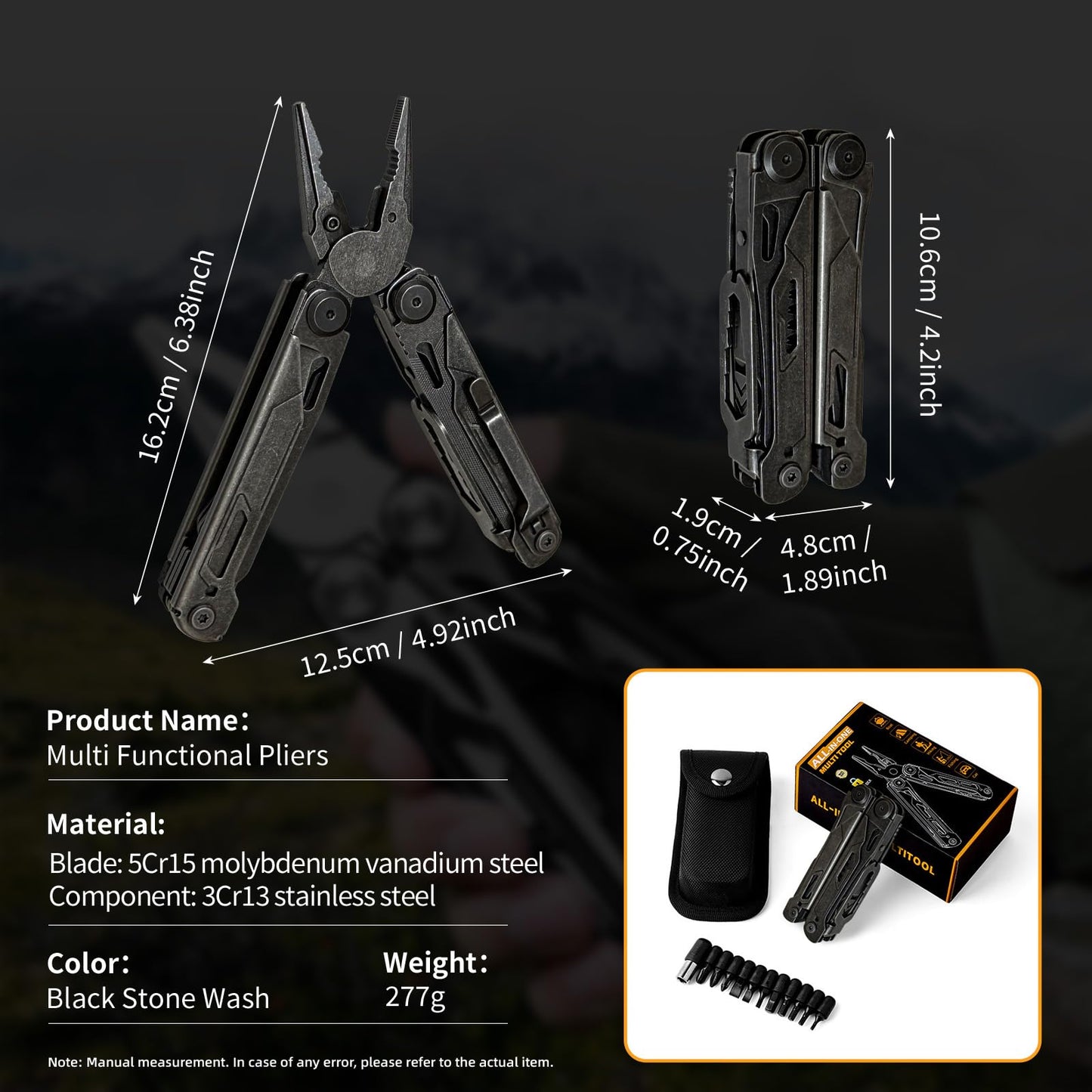 34-in-1 Multitool Pliers with Scissors,Bottle Opener, Allen Wrench,Rope Cutters,File, Saw, Screwdrivers,Stainless Steel Multi Tool with Carrying Pouch Ideal for Camping Survival & Gift for Dad Him Men