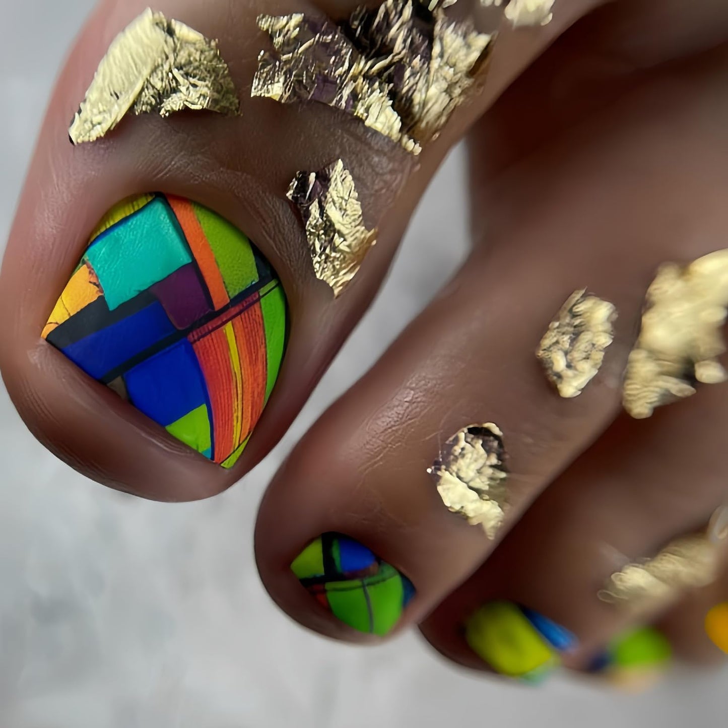 FIEONCIY Press on Toenails with Designs Acrylic Fake Nails for Toe Artificial False Nails with Charms Glue on Toe Nails for Spring Summer Stick on Toenails for Women Girls(Y601)