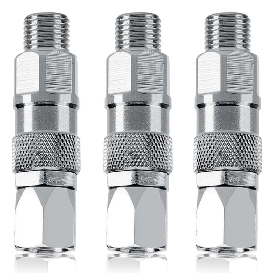 (3-Pack) Swivel Joint 1/4-Inch 360 Degrees Rotate Stainless Steel Airless High Pressure Spray Gun Hose Swivel Joint Connector Accessories for Paint Sprayers and Hose