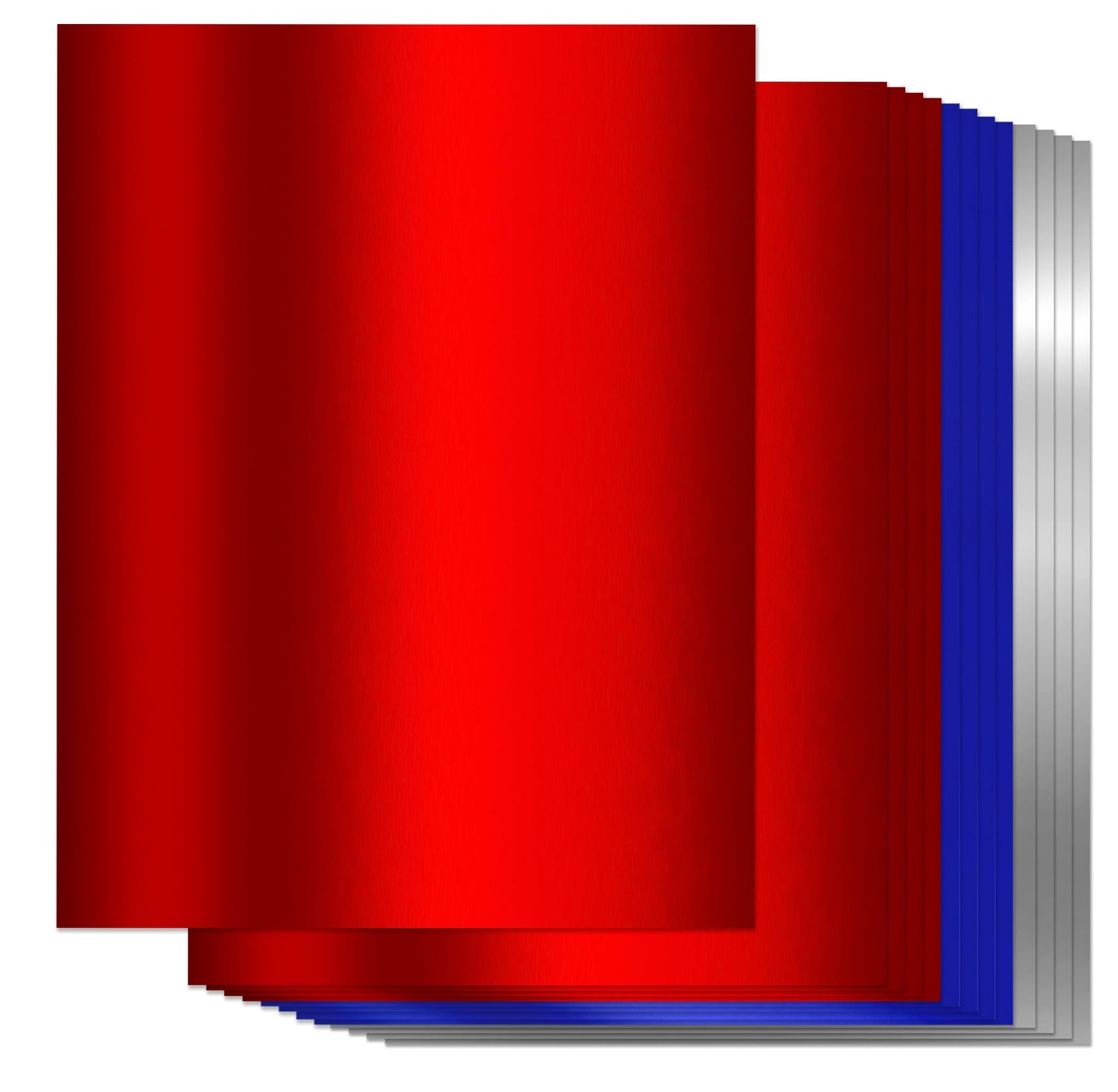 Metallic Patriotic Paper Cardstock Sheets 36 Pcs Blue Red Silver Foil Boards for 4th Of July Independence Day Flowers Scrapbook Crafts Invitations 8.5" x 11"