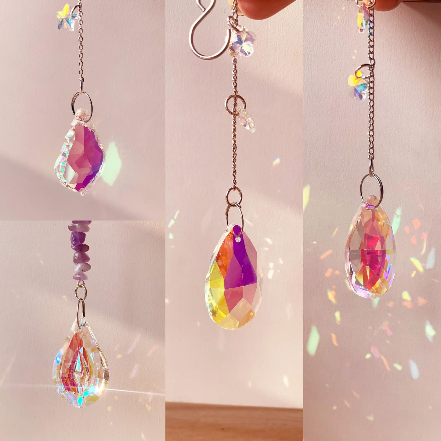 DIY Suncatcher Kit 400pcs Sun Catchers Making Kit Supplies Art and Crafts for Adults With Tutorial Hanging Prism Sun Catcher with Crystals for Window Home Garden Festival Decor Gifts (Butterfly)