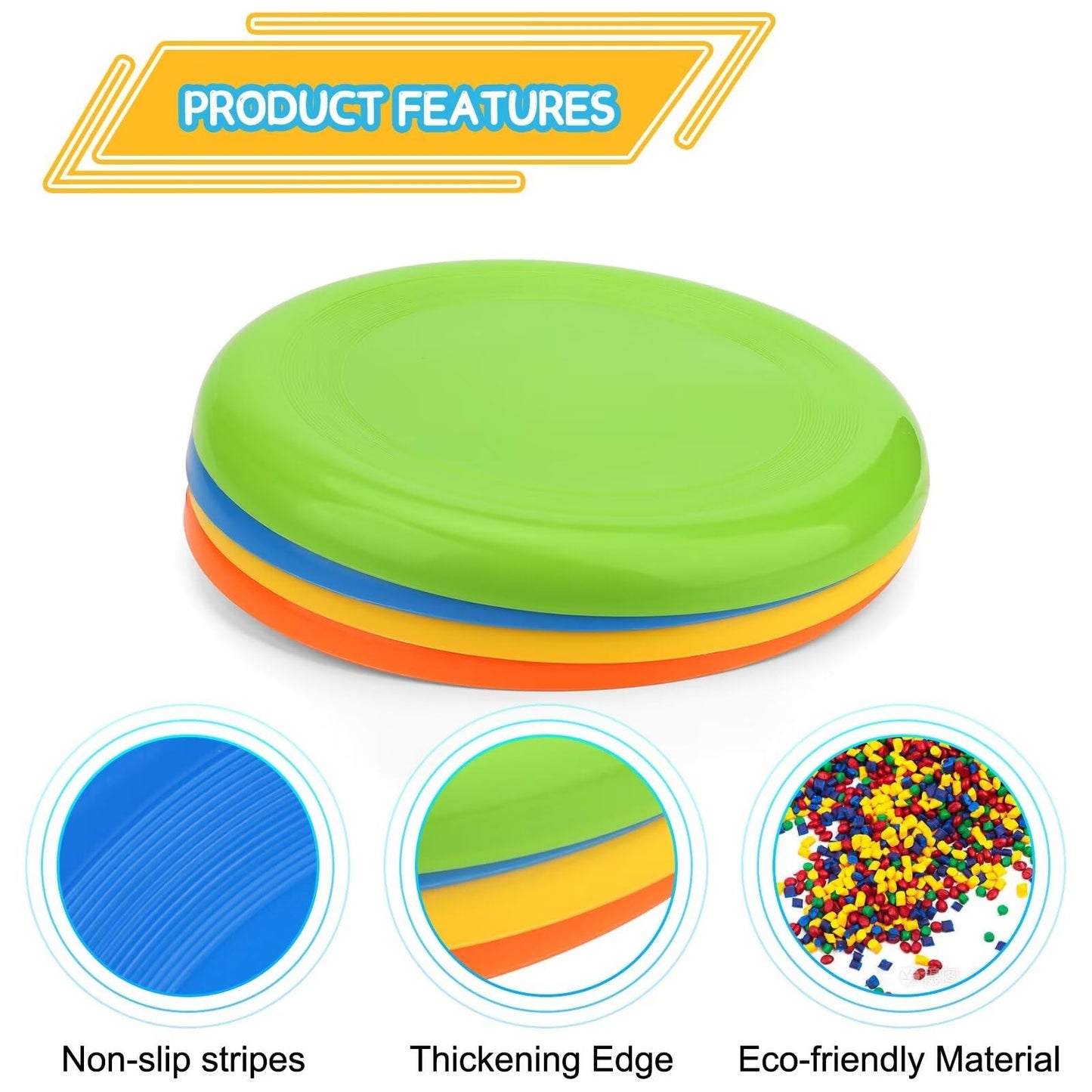 LNCOJOLM 8" Flying Disc Sport Trainning Disc Toy, Beach Toy Outdoor Accessories for Backyard Lawn Park, Birthday Gift Set for Kids Boys Girls, Throwing and Catching Activities (8 Pack)