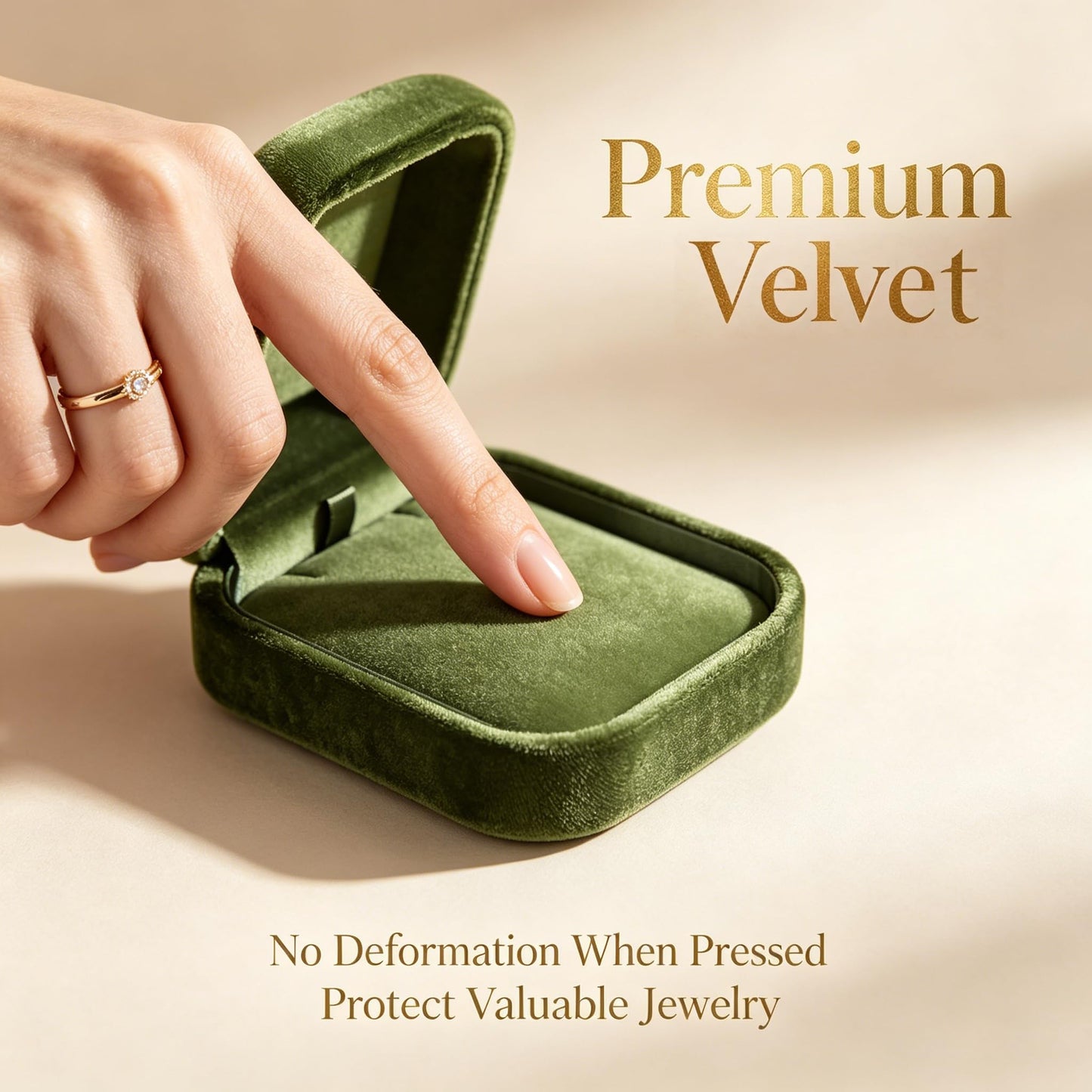 Dansmiy Resilient Velvet Necklace Display Box for Anniversary, Pendant Necklaces Packaging Boxes, Jewelry Storage Organizer Small Case for Retail Travel (Green)