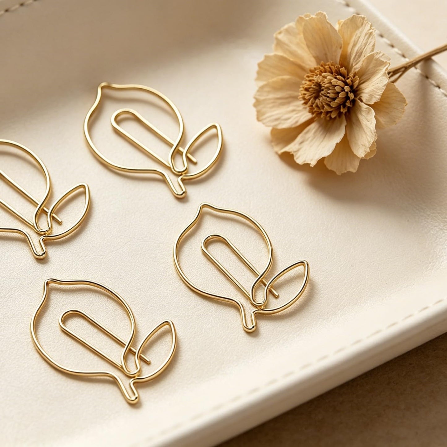Lemon Shaped Paper Clips, 100PCS Metal Office Supplies for Home School Desk Organizers, Decorative Bookmarks Planner Clips for Clipboards Notebooks Books