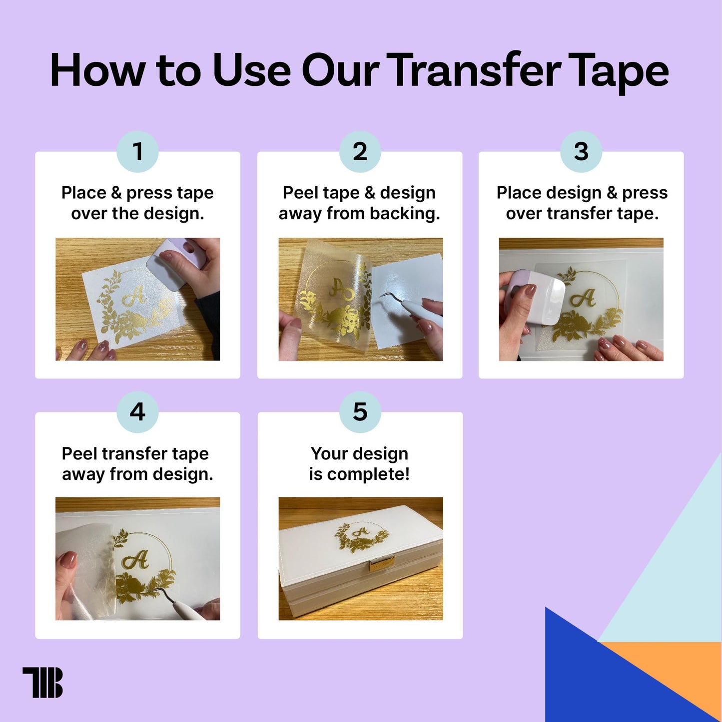 6" x 100' Roll of Clear Transfer Tape for Vinyl, Made in America, Vinyl Transfer Tape with Alignment Grid for Crafts, Decals, and Letters