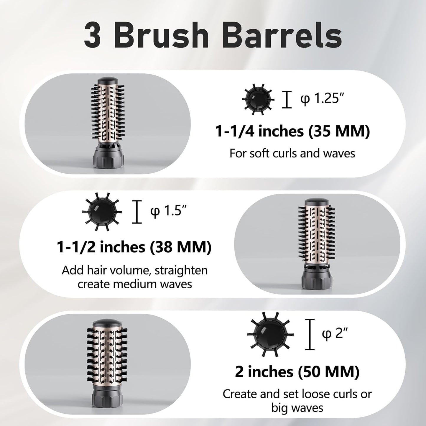 Beautimeter Hair Dryer Brush, Spinning Blow Dryer Brush for Smooth Blowouts, 3-in-1 Rotating Hot Air Brush Styler for Various Hair Styles