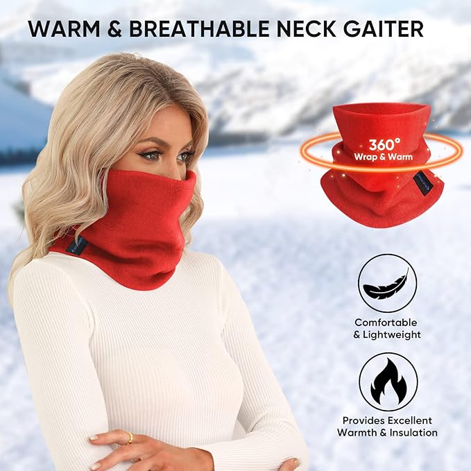TICONN Neck Gaiter Face Cover Scarf, Breathable Sun & Wind-proof for Skiing Fishing Hiking Cycling