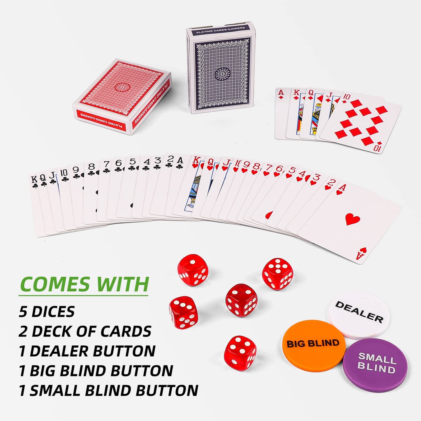 Homwom Poker Chip Set - 500PCS Poker Chips with Aluminum Case, 11.5 Gram Chips for Texas Holdem Blackjack(500pcs)