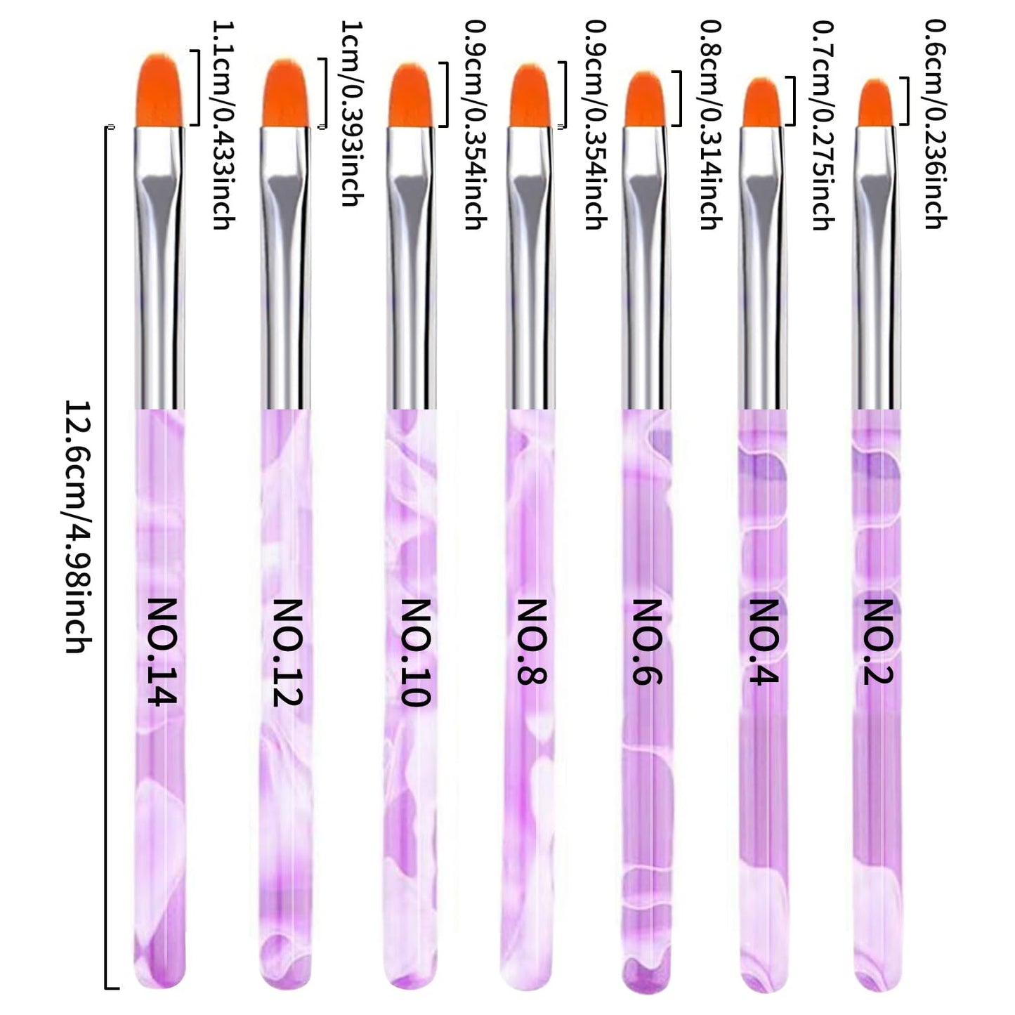 28Pcs Purple Handle Nail Art Brush Set - All-in-One Manicure Tool Kit with Cuticle Brush, Dust Brush, Liner Brush & Builder Gel Brushes for Salon & DIY Nail Art