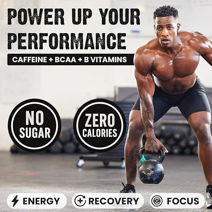 CardoMax - Energy Drink Packets - Liquid Preworkout for Men & Women Caffeine Packets with BCAA, Vitamin B12, Vitamin B6 & B3 - Sugar-Free, Zero Calorie, Vegan & Keto - 15 Stick Packs - Blue Raspberry