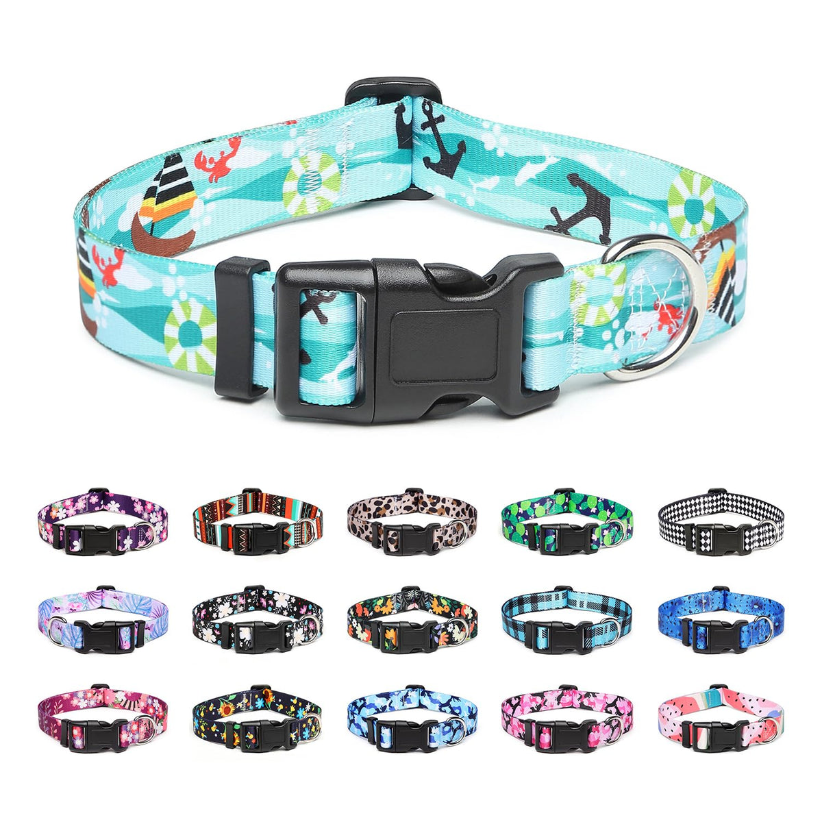 Mercano Adjustable Dog Collar - Special Design Patterns, Soft Nylon Comfortable Sturdy Pet Collar for Small Medium Large Dogs (XS, Tribal Red)