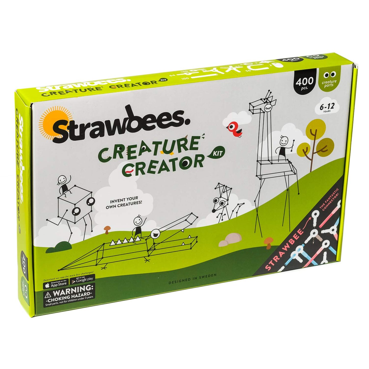 Strawbees Creature Creator Kit - Educational Connecting Toys for Makers & Families, Building Toy Toolbox with Straws and Connectors for Creative STEM Exploration in Schools & Home Learning