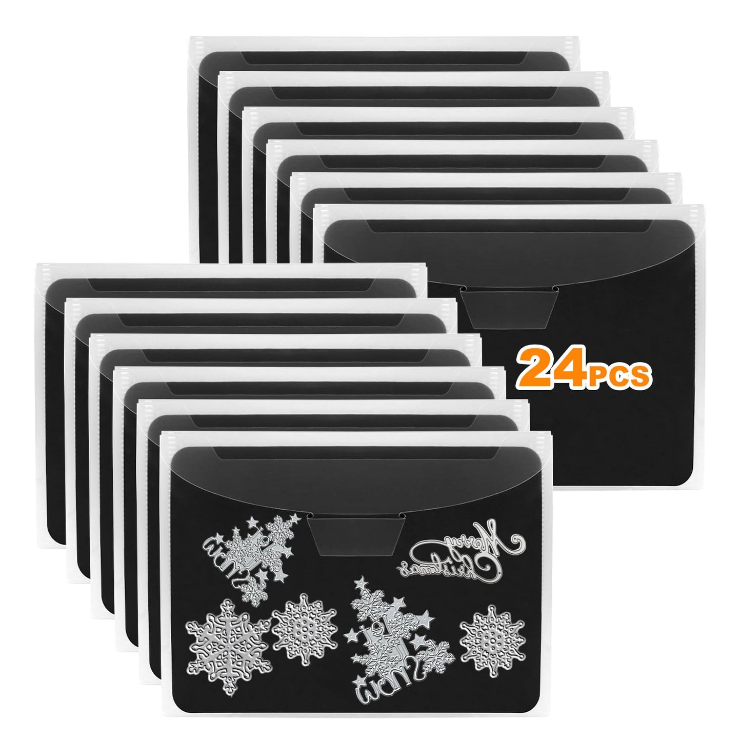 UNIMEIX 24 Pcs Magnetic Sheets for Die Storage Stamp and Die Storage Pockets Die Cut Storage for Card Making (12 Pcs Sheets+ 12 Pcs Bags, 0.8 mm Thickness