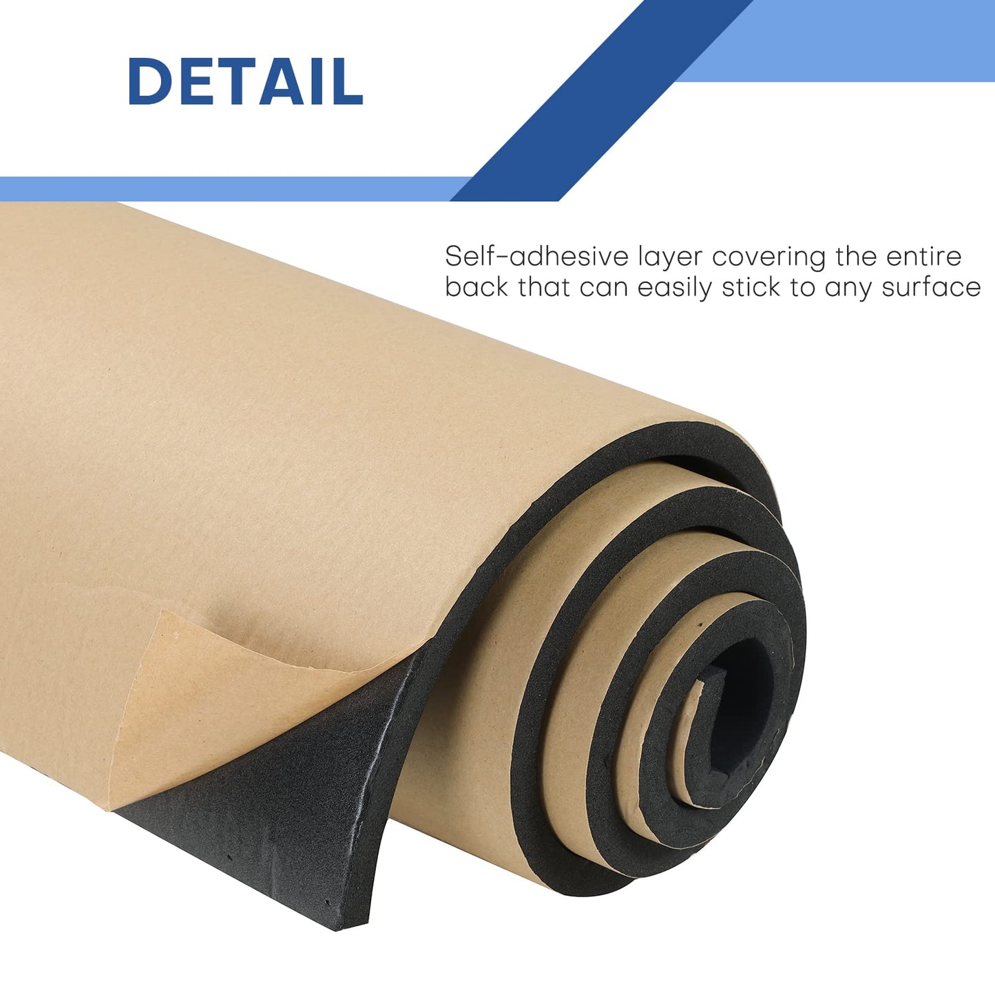 MYFULLY Sponge Neoprene Roll with Adhesive, Waterproof Foam Rubber Sheet Cut to Multiple Dimensions and Lengths for Shock Pad, Gaskets, DIY, Crafts (1/2" Thick x12 Wide x 54" Long)