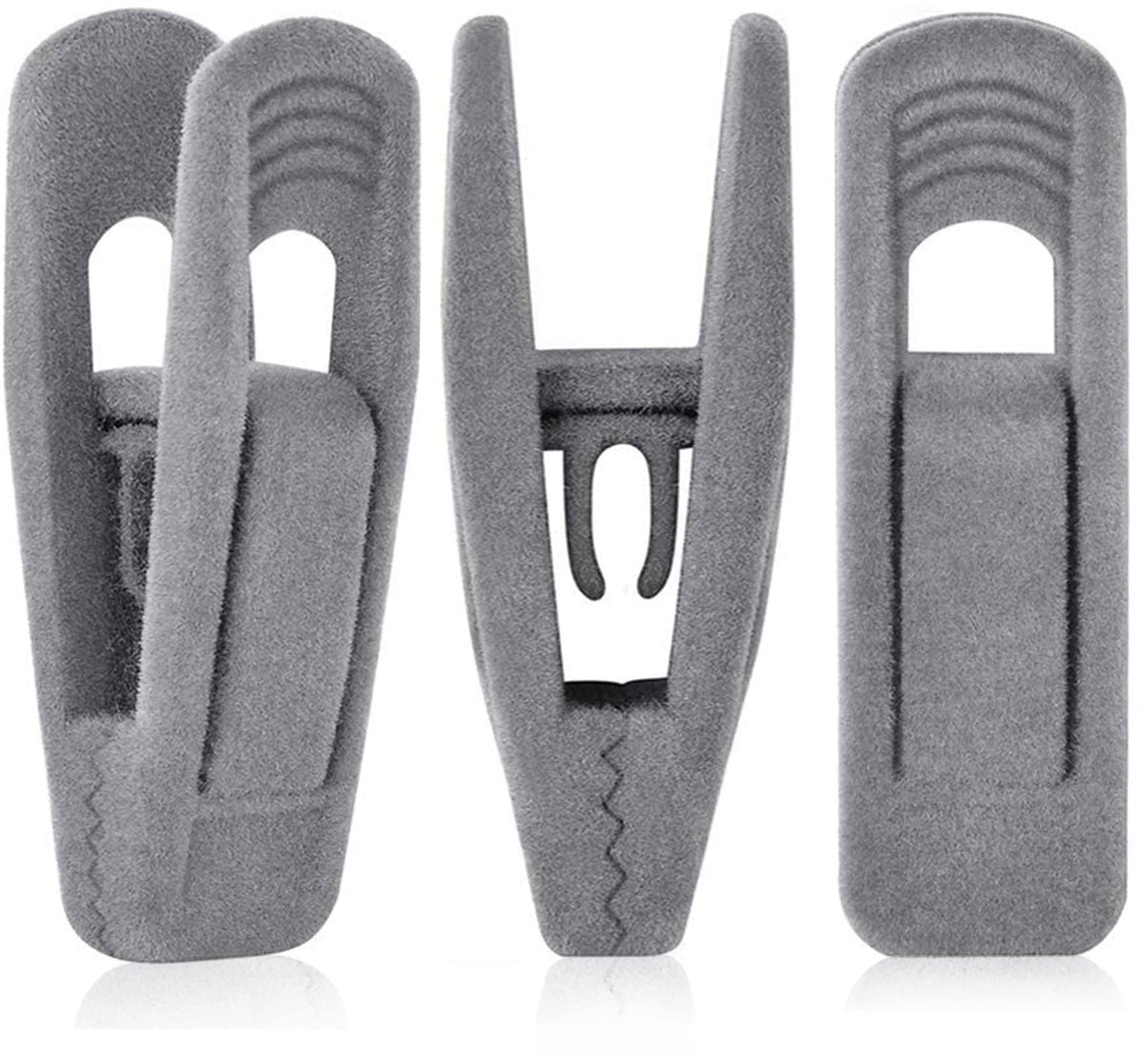 Grey Velvet Hangers Clips