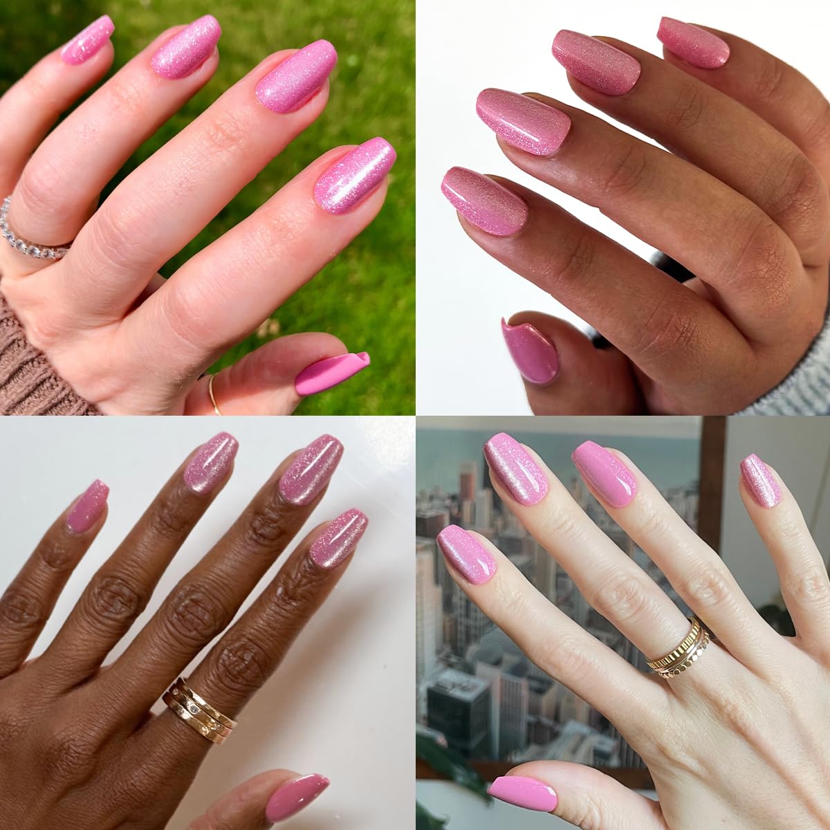 Olive & June Maximalist Instant Mani Press-On Nails (Glue) | 42 Fake Nails, 21 Sizes | Non-Toxic, Long-Lasting Big, Bold Gorgeous Realistic Look | Salon-Quality at Home | Medium, Coffin | Rose Velvet