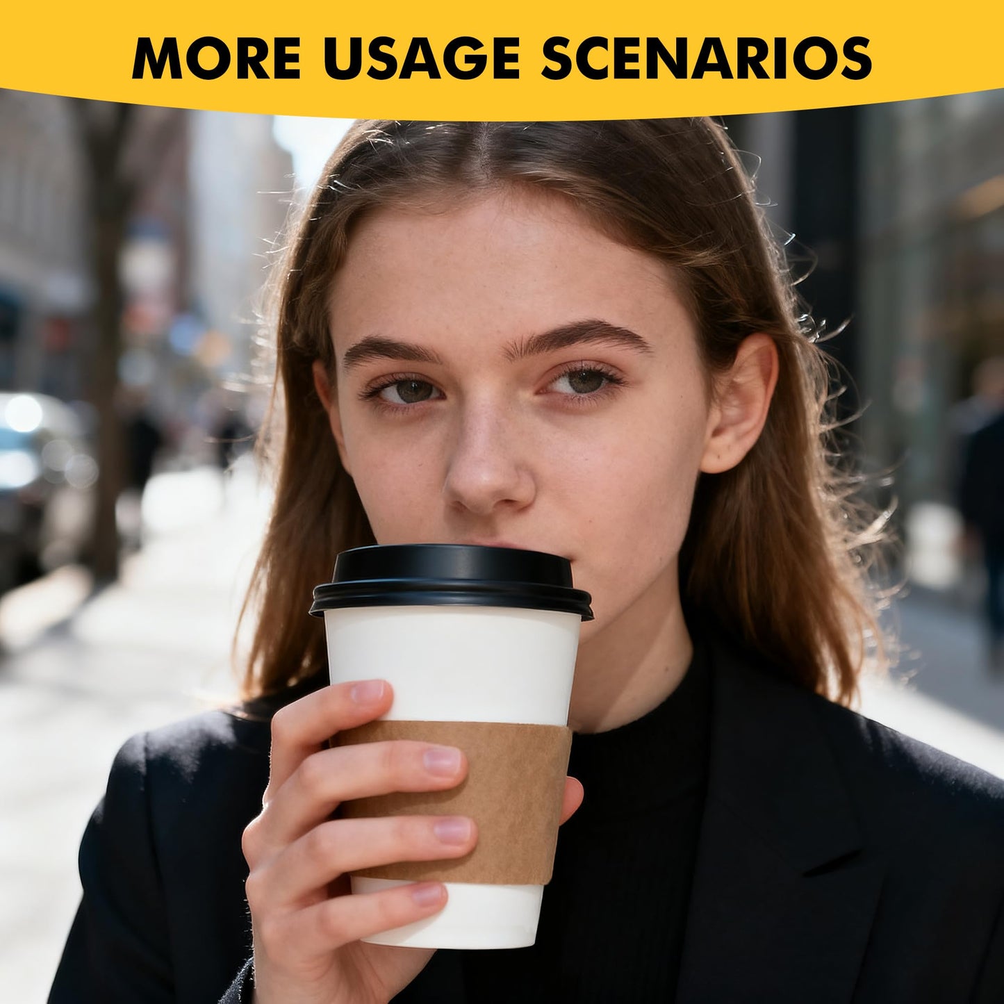 RACETOP 12 oz 50 pack Disposable Paper Coffee Cups with Lids and Sleeves